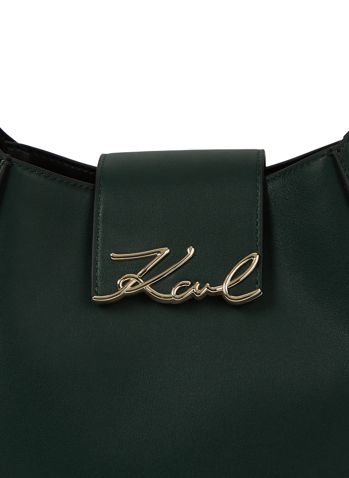 Handtas K/Signature in leer KARL LAGERFELD Groen