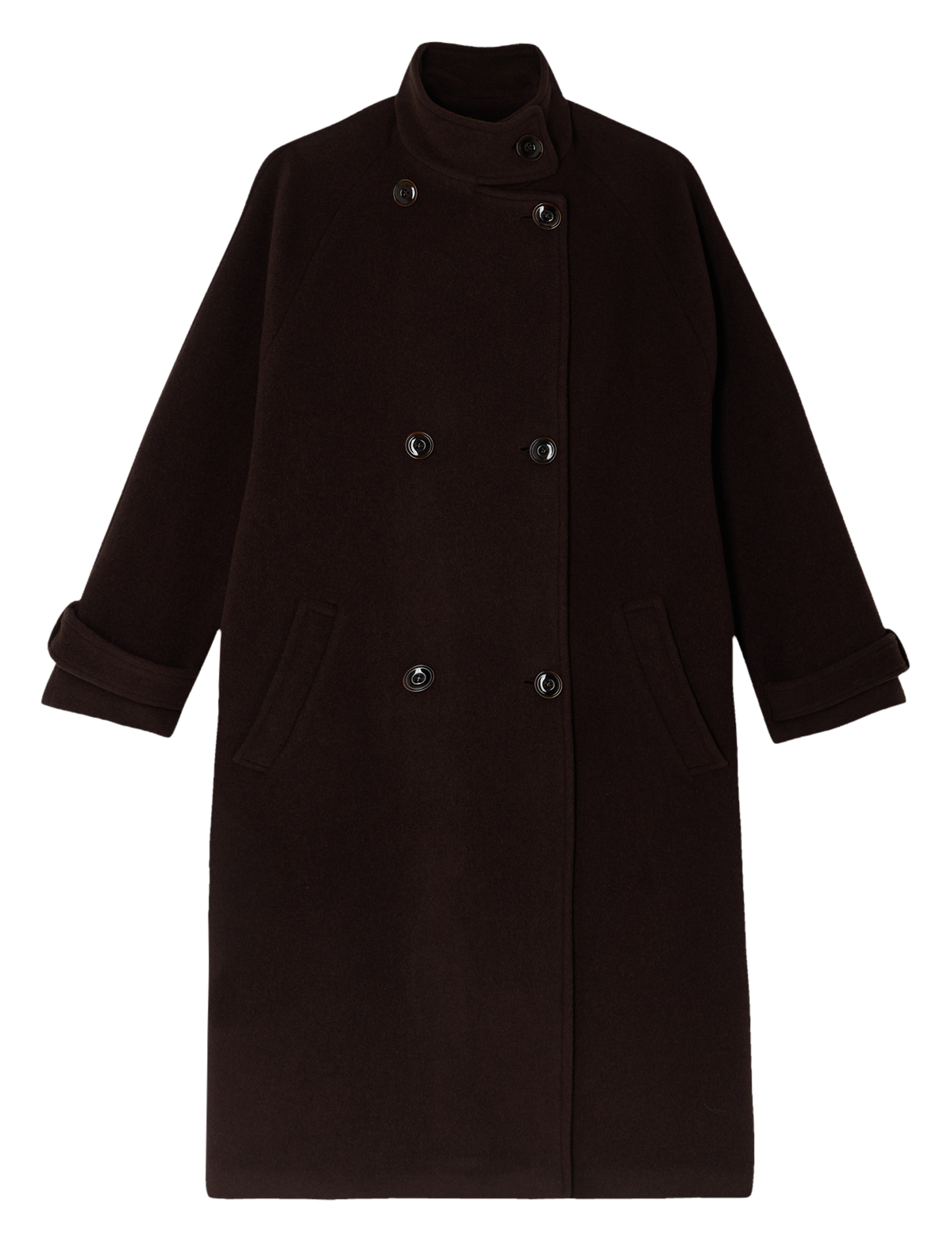 Manteau col montant en laine mélangée bleeckett SESSUN Marron