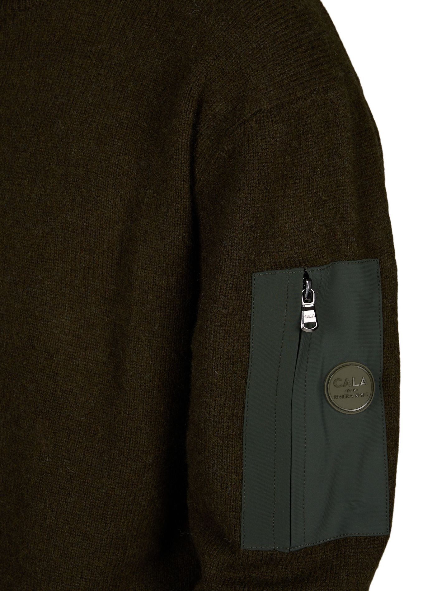 Straight wool-blend high-neck sweater 1789 CALA Khaki
