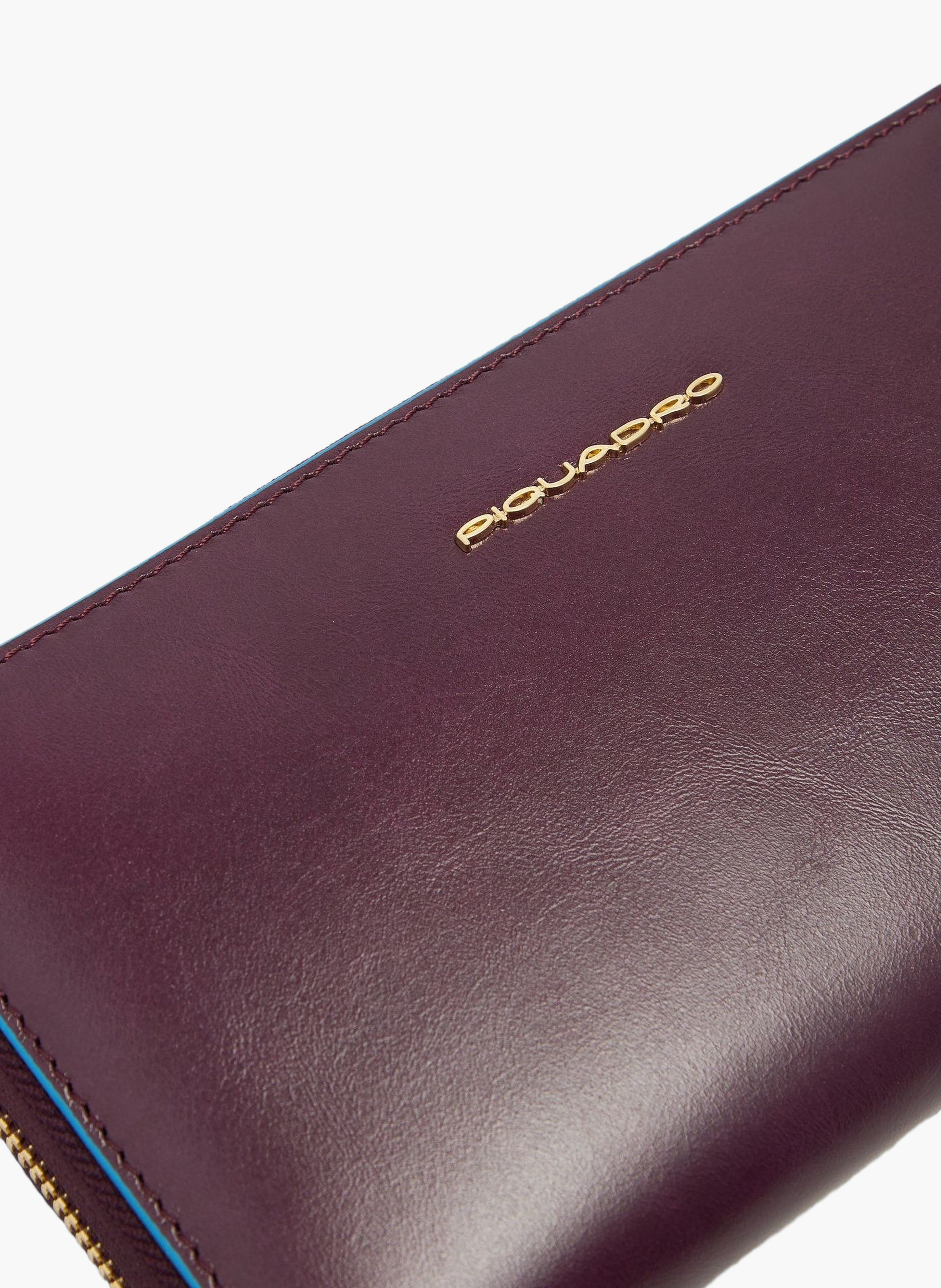 Grand portefeuille femme zippé avec 4 soufflets PIQUADRO Rouge