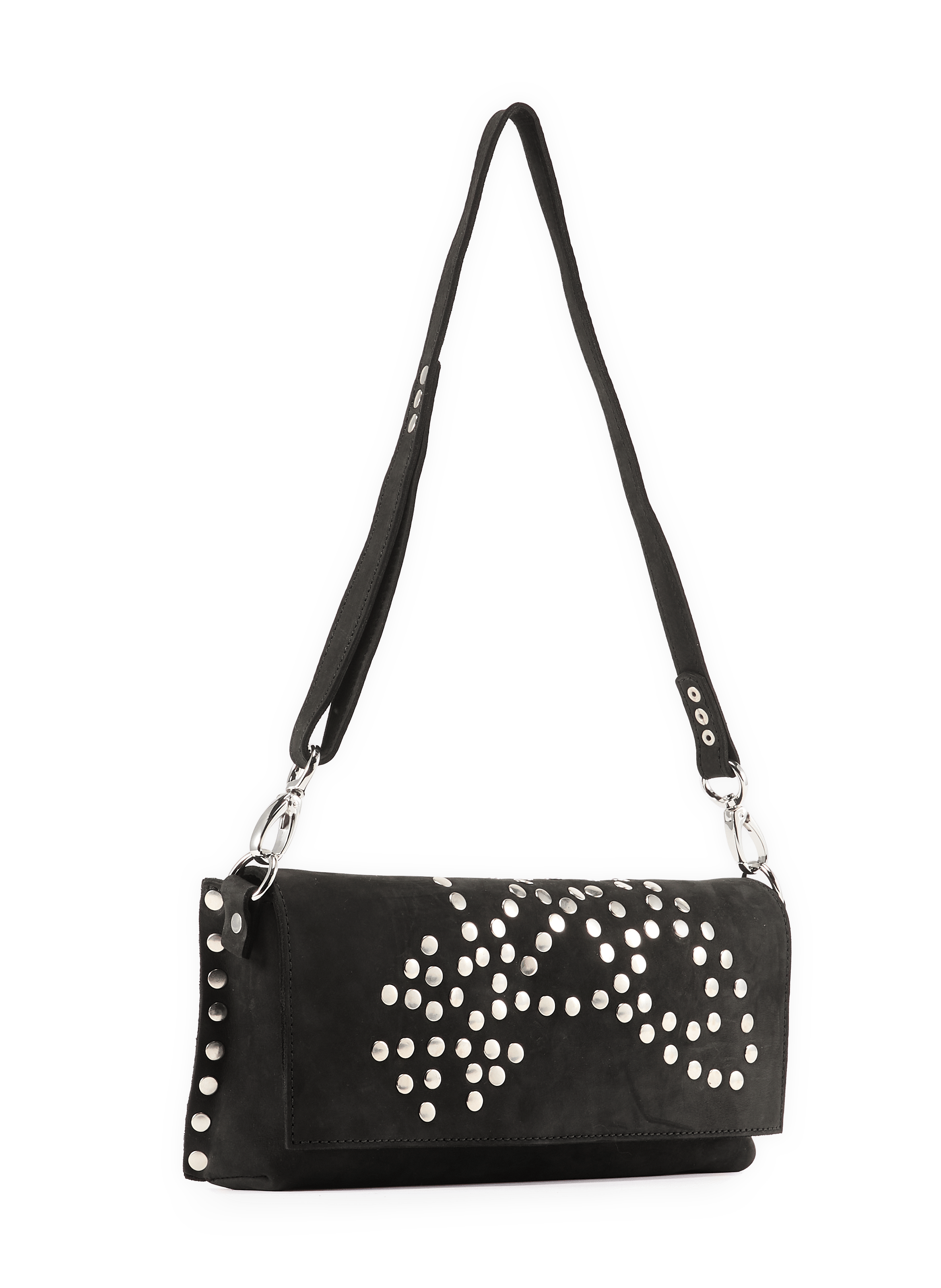 Umhängetasche mit Nieten aus Leder VIVIENNE WESTWOOD Schwarz