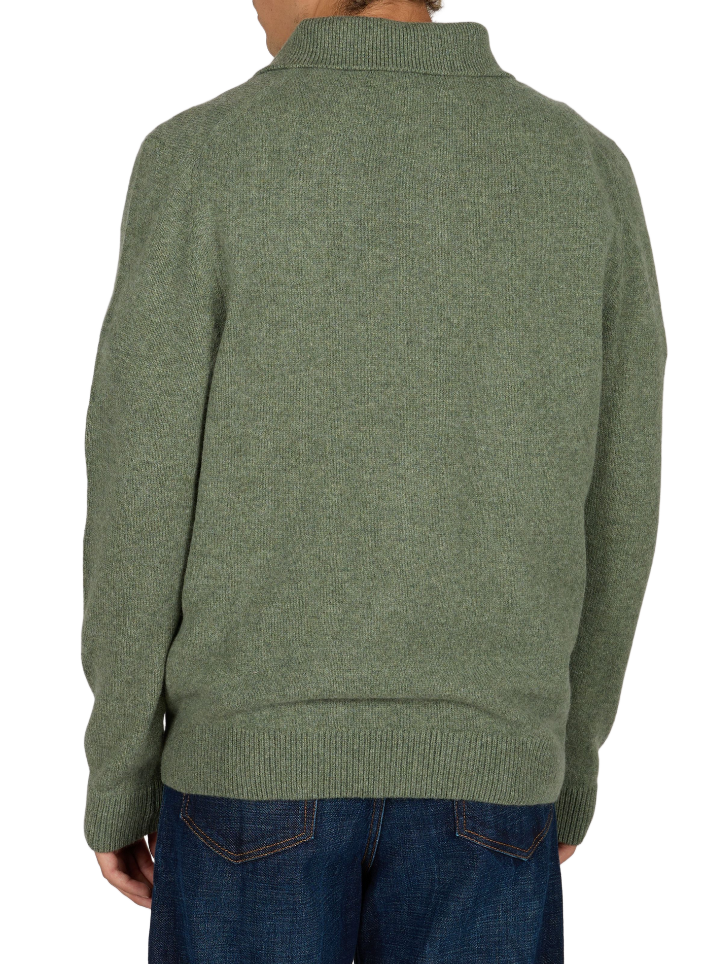 Straight wool long-sleeve polo MAISON LABICHE Green