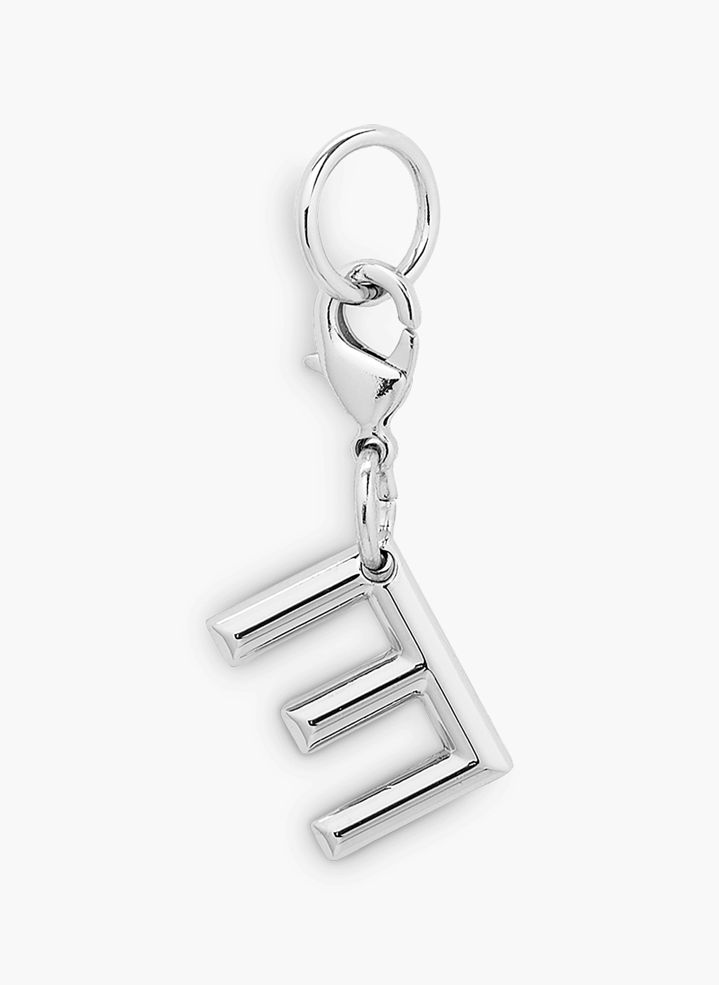 Charme métallique argenté officiel lancel - lettre e. LANCEL Argent