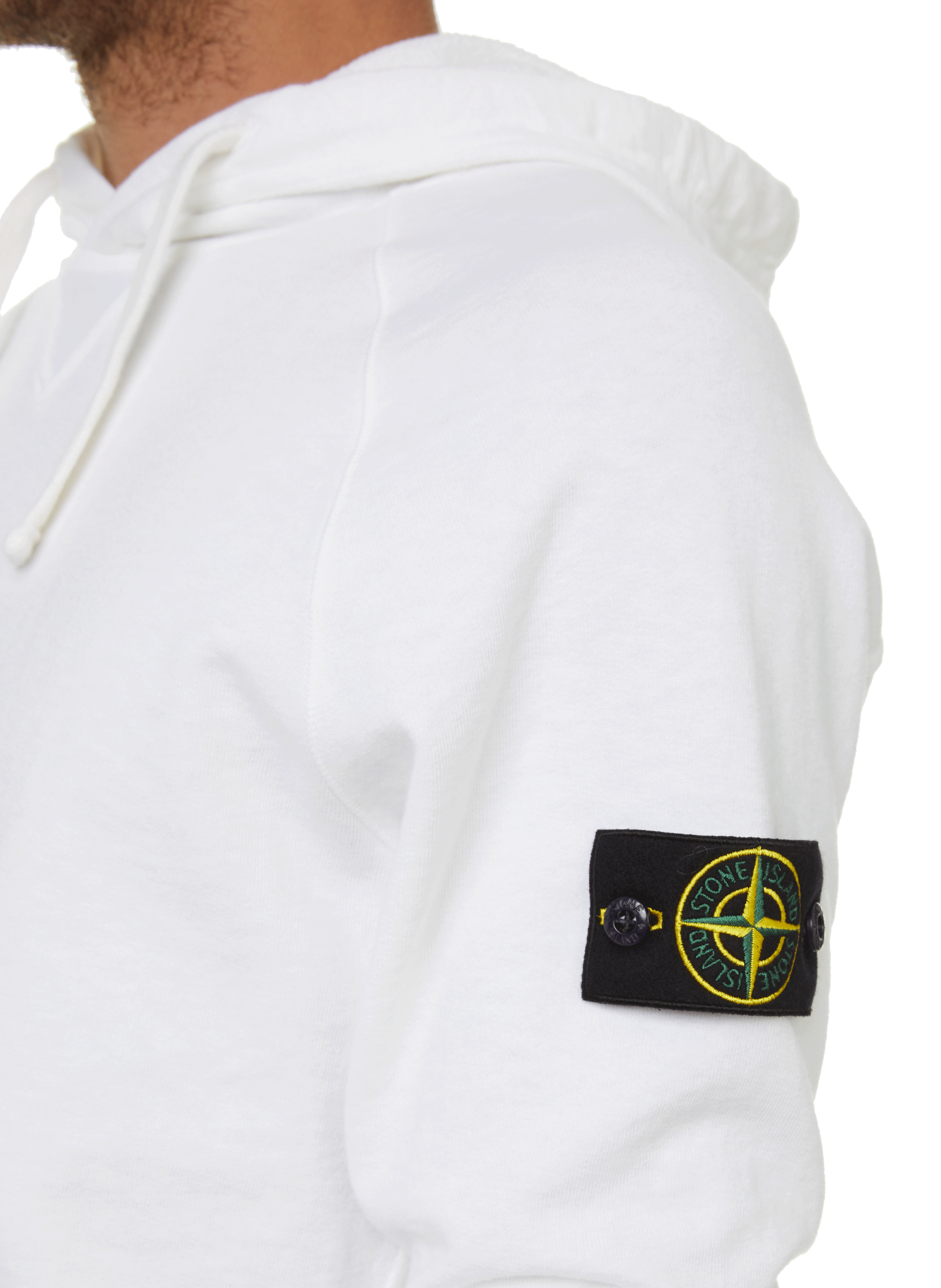 Hoodie en jersey de coton STONE ISLAND Blanc