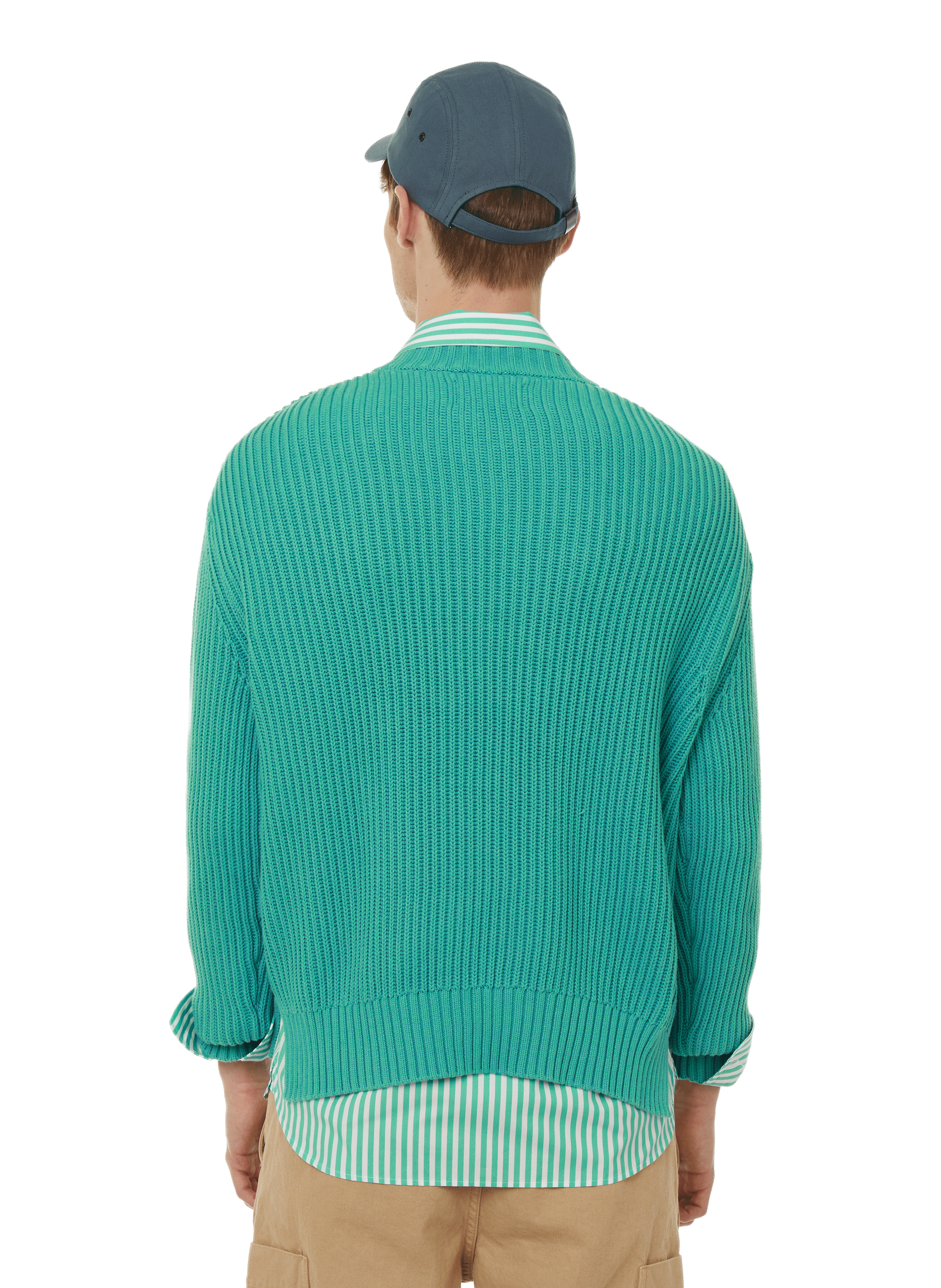 Pull Arnau col rond en laine mérinos SAISON 1865 Vert