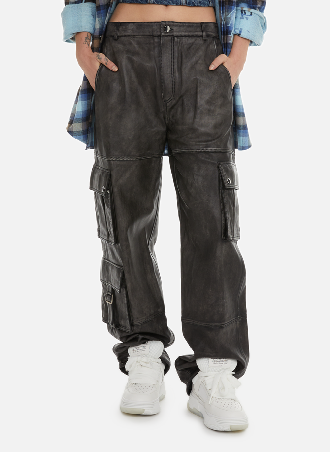 SAISON 1865 leather cargo pants