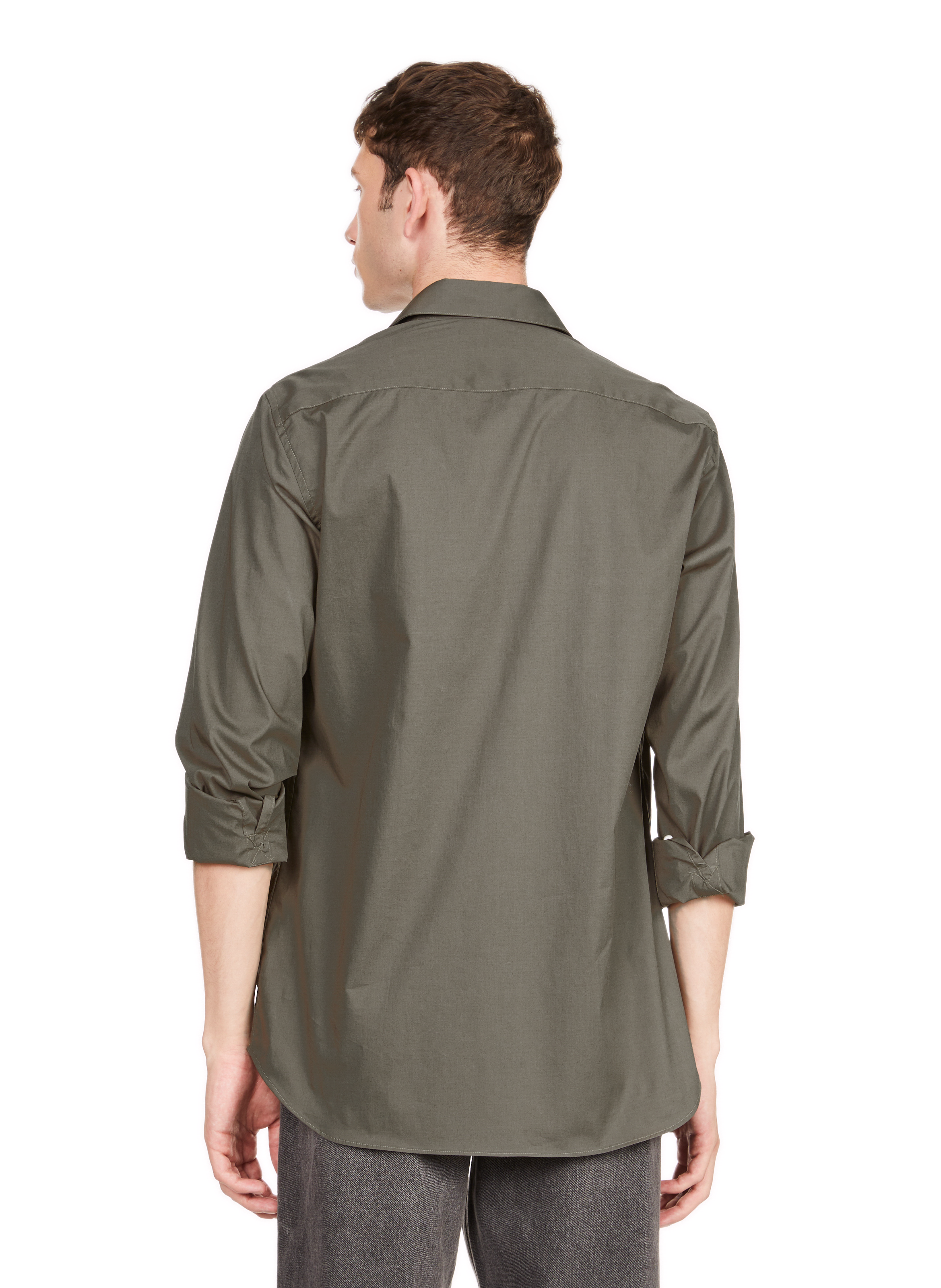 Chemise slim en coton  AU PRINTEMPS PARIS Kaki