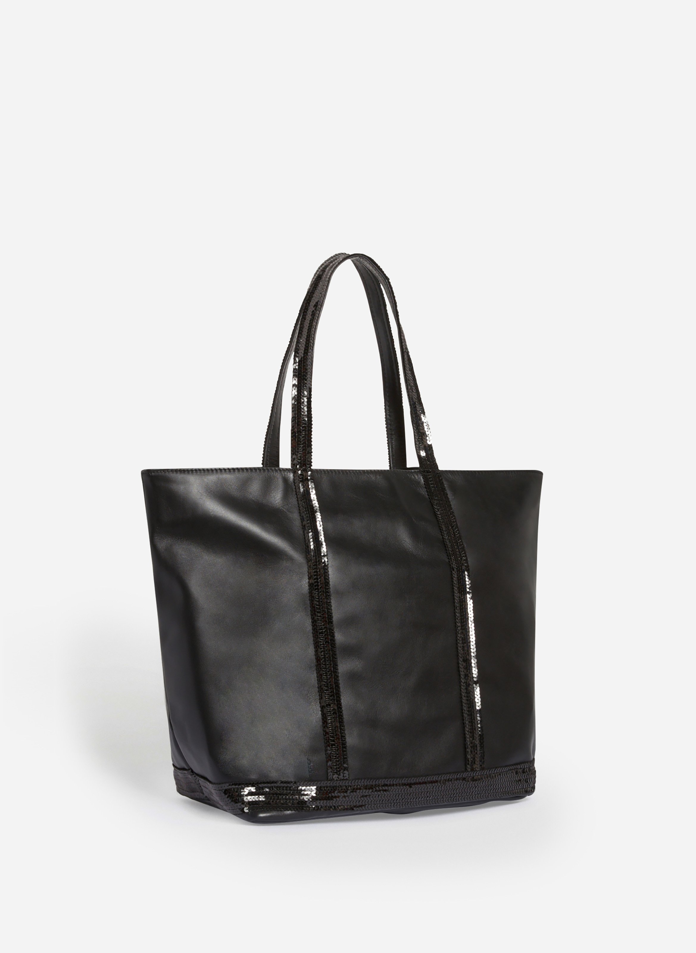 Cabas l zippé en cuir lisse VANESSA BRUNO Noir