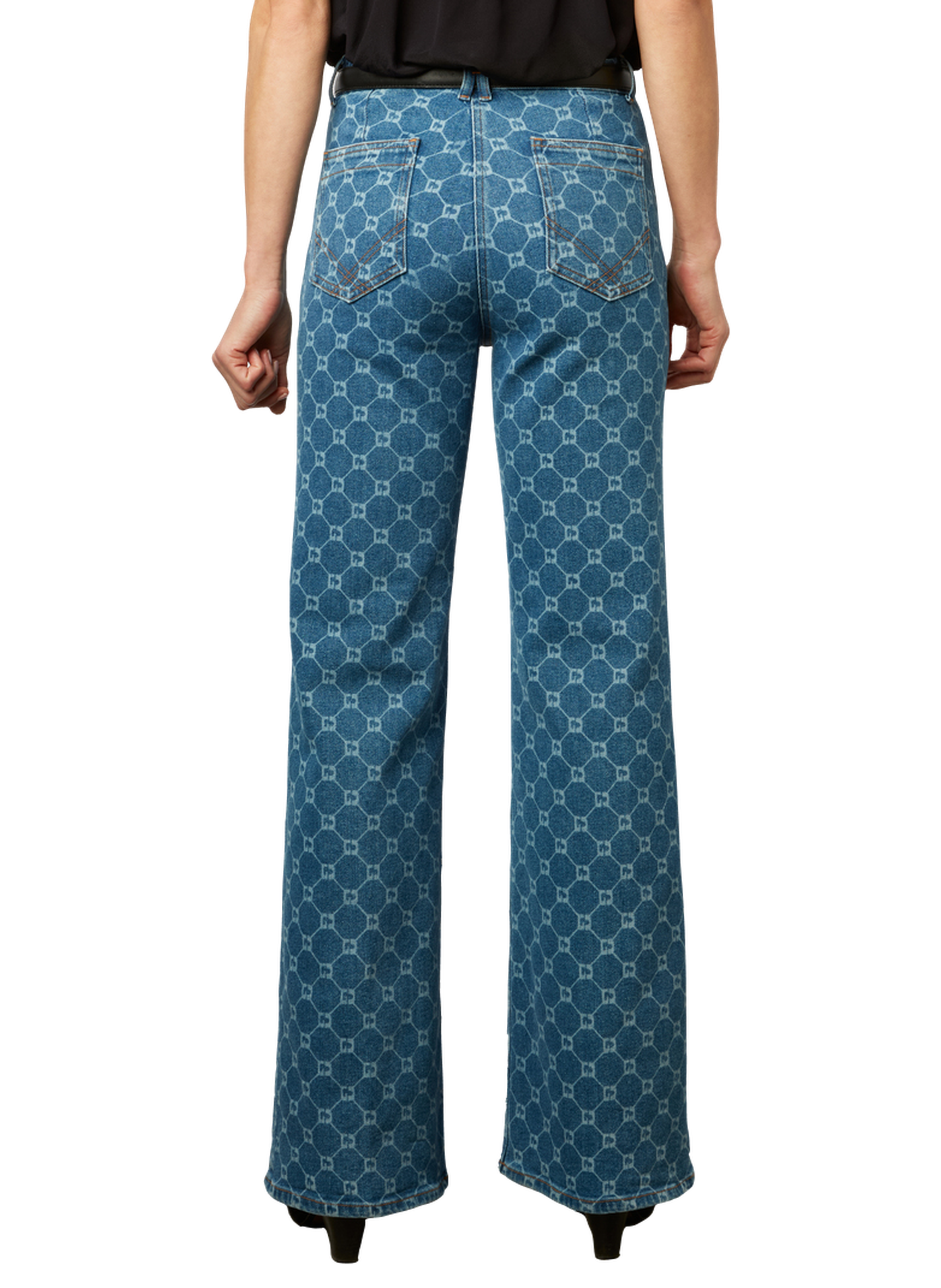 Jean flare à monogramme - anna GERARD DAREL Bleu