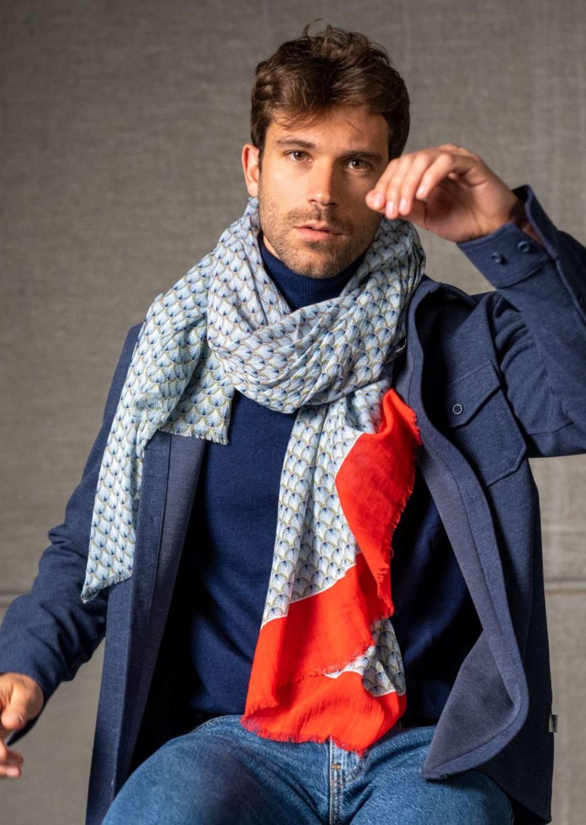 Foulard en coton biologique BILLYBELT Bleu