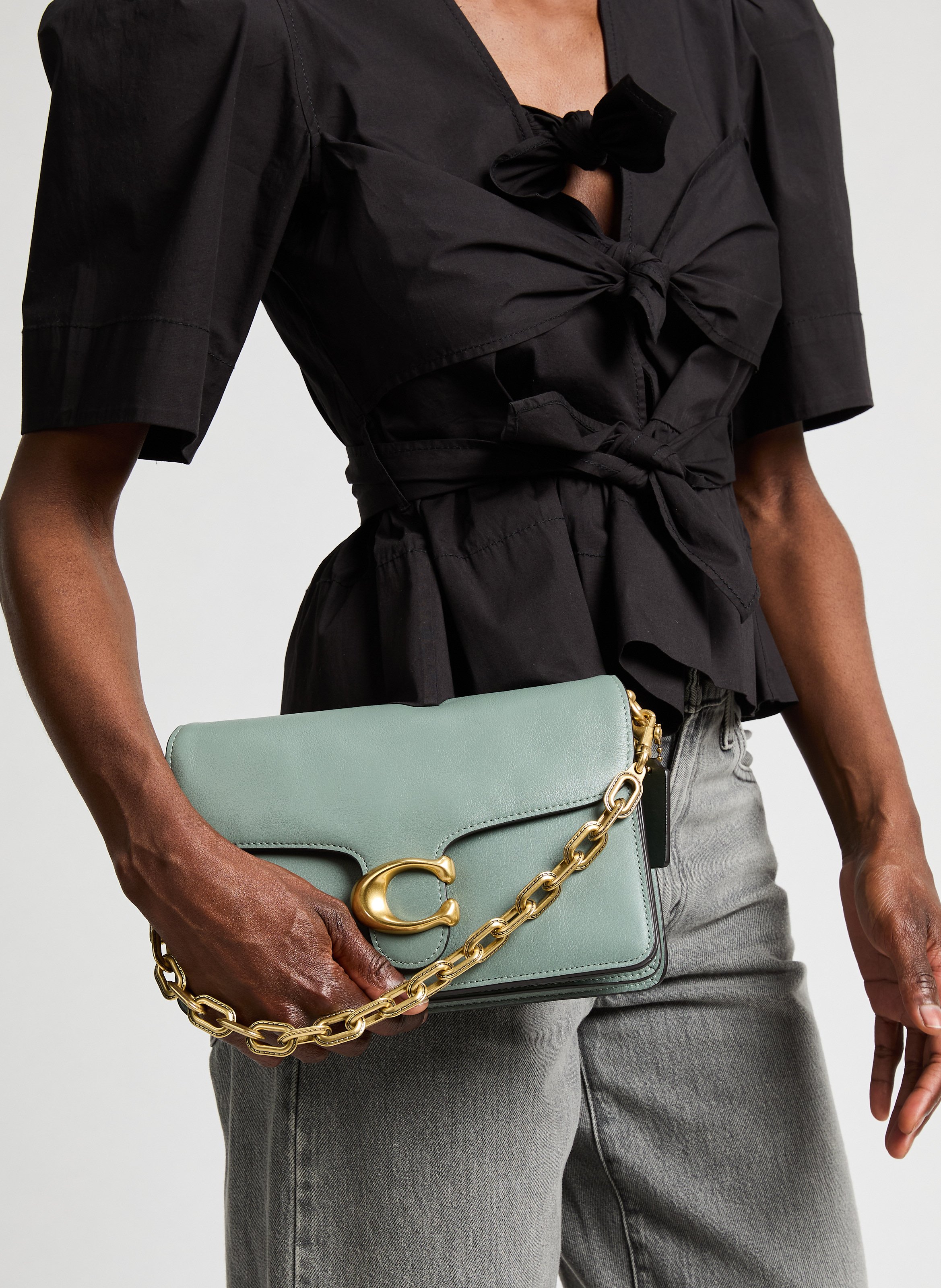 Shoulder bag with leather chain | Green COACH Women