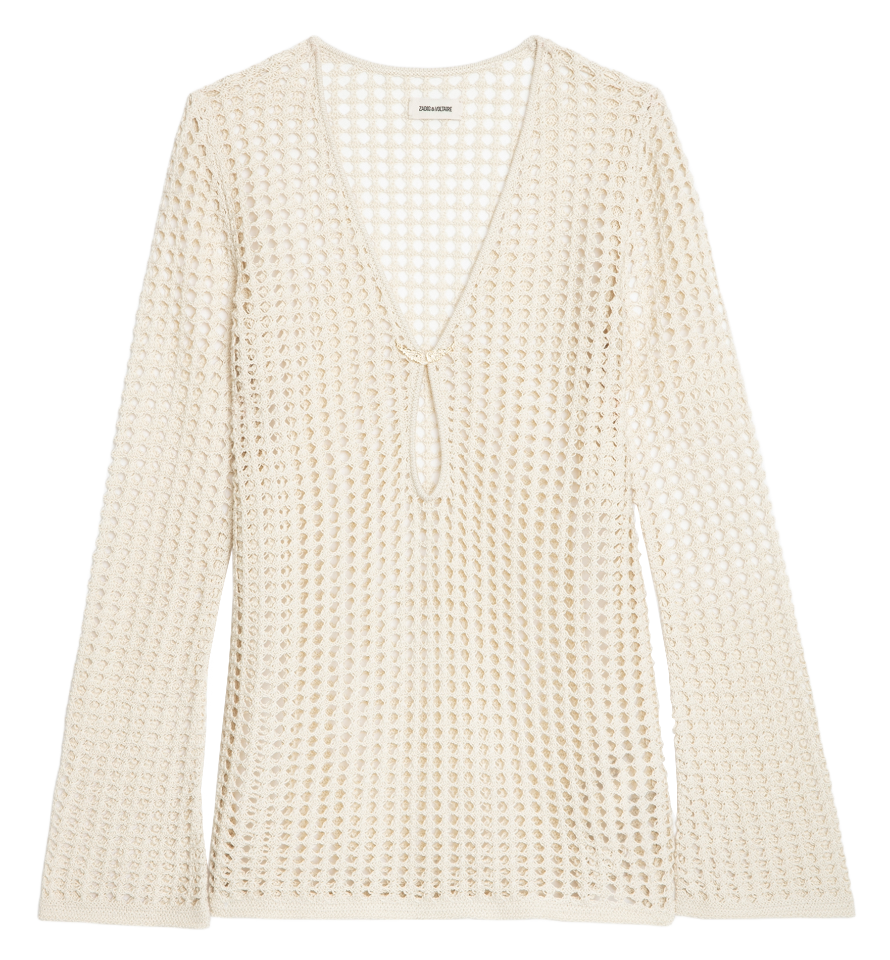 Pull col v en crochet rany ZADIG&VOLTAIRE Blanc