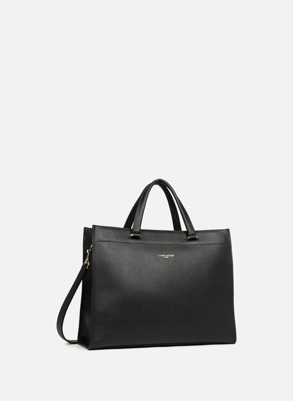 Large tote bag - Foulonné Double | Black by LANCASTER Large tote bag - Foulonné Double Black