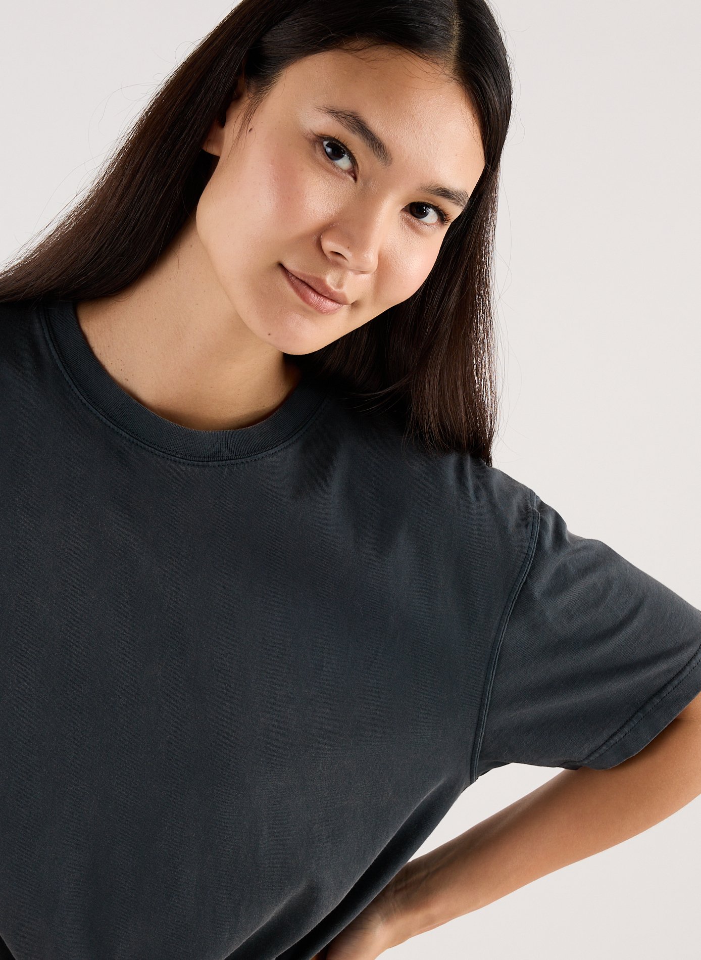 T-shirt Vintage col rond en coton SAISON 1865 Gris