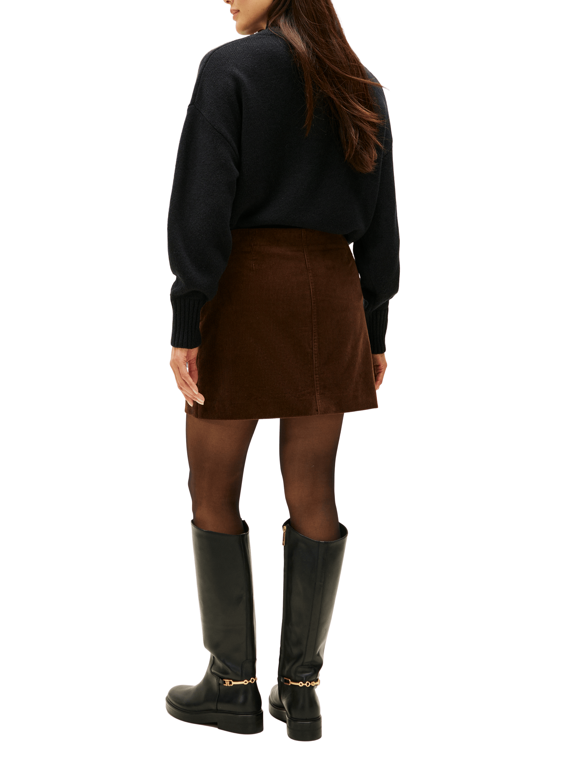 Corduroy mini skirt with cargo pocket TOMMY HILFIGER Brown