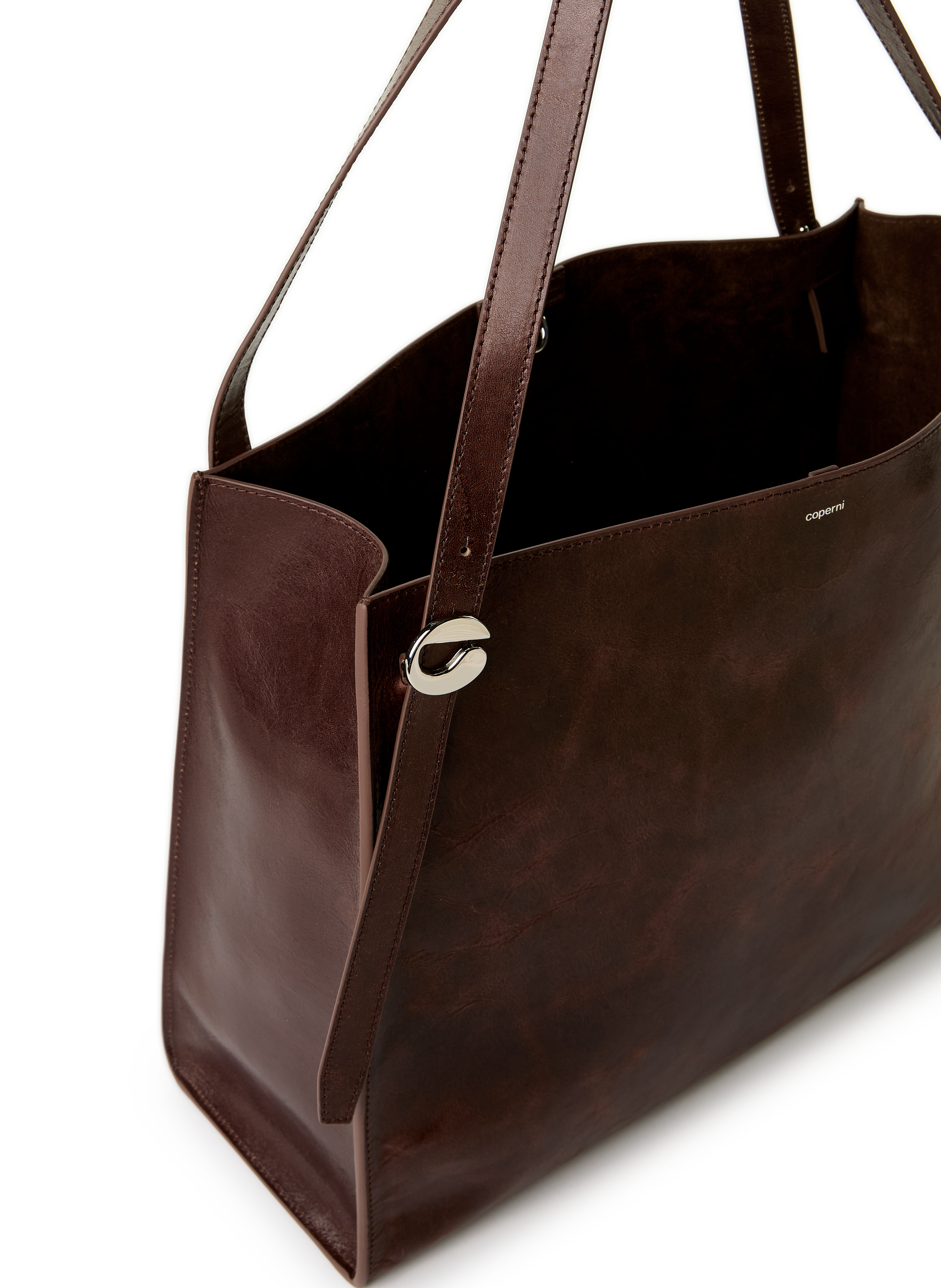 Sac cabas en cuir de vache COPERNI Marron