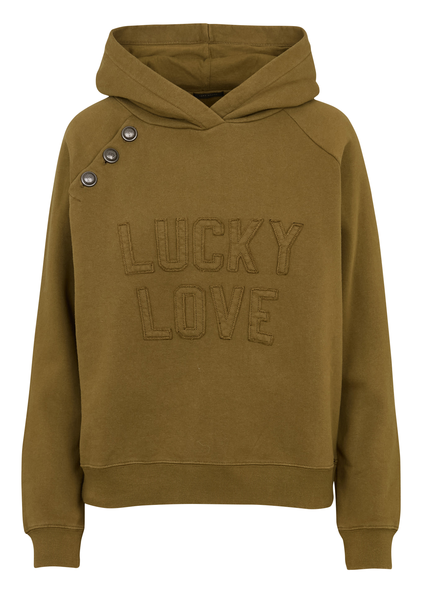 Sweat à capuche oversize en coton IKKS Kaki