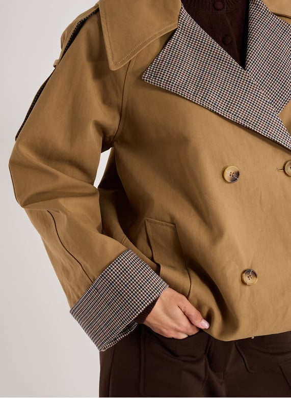 Veste col tailleur en coton | Marron by SUNCOO Veste col tailleur en coton Marron