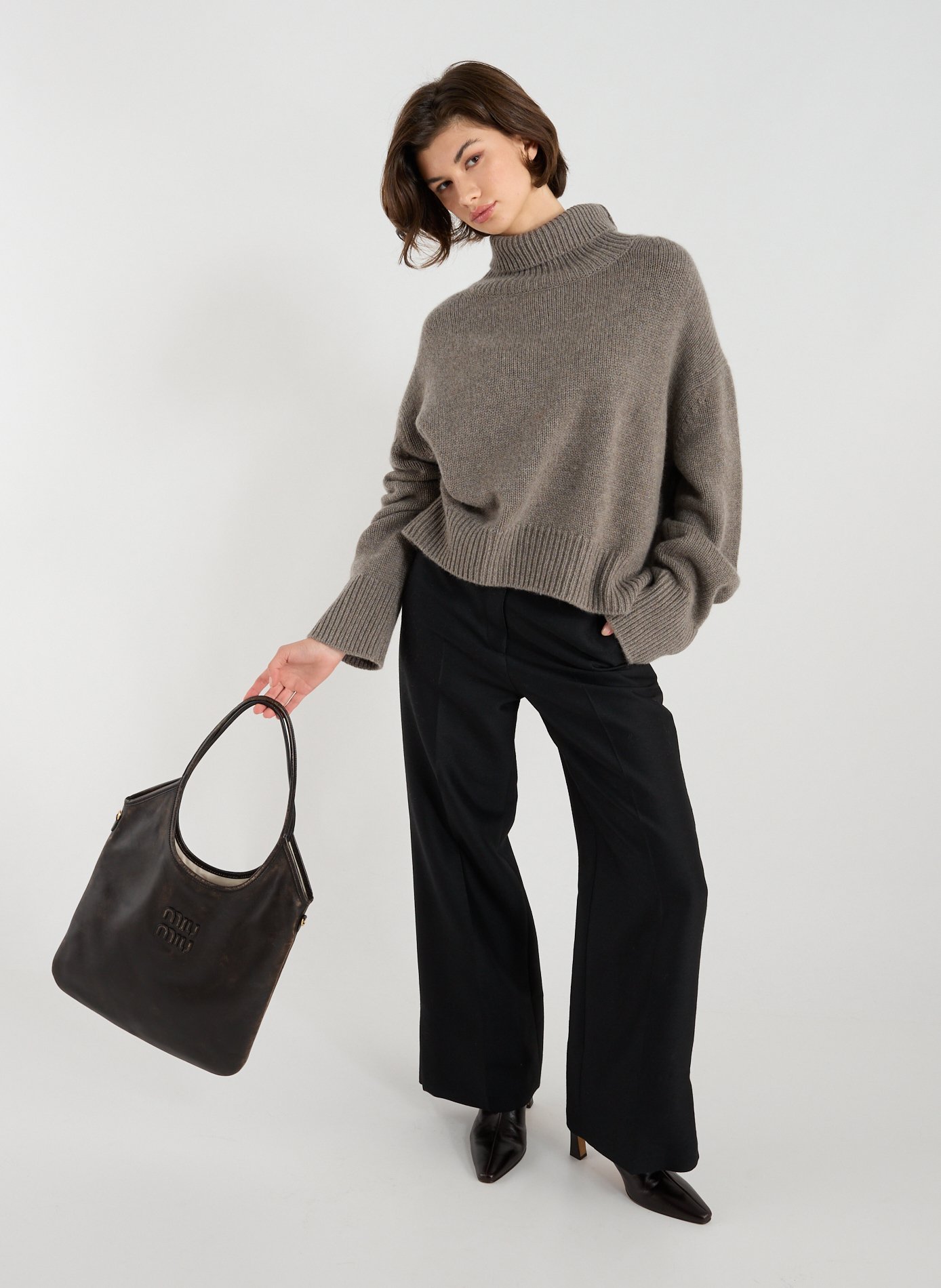 Sac cabas Ivy en cuir  MIU MIU Marron