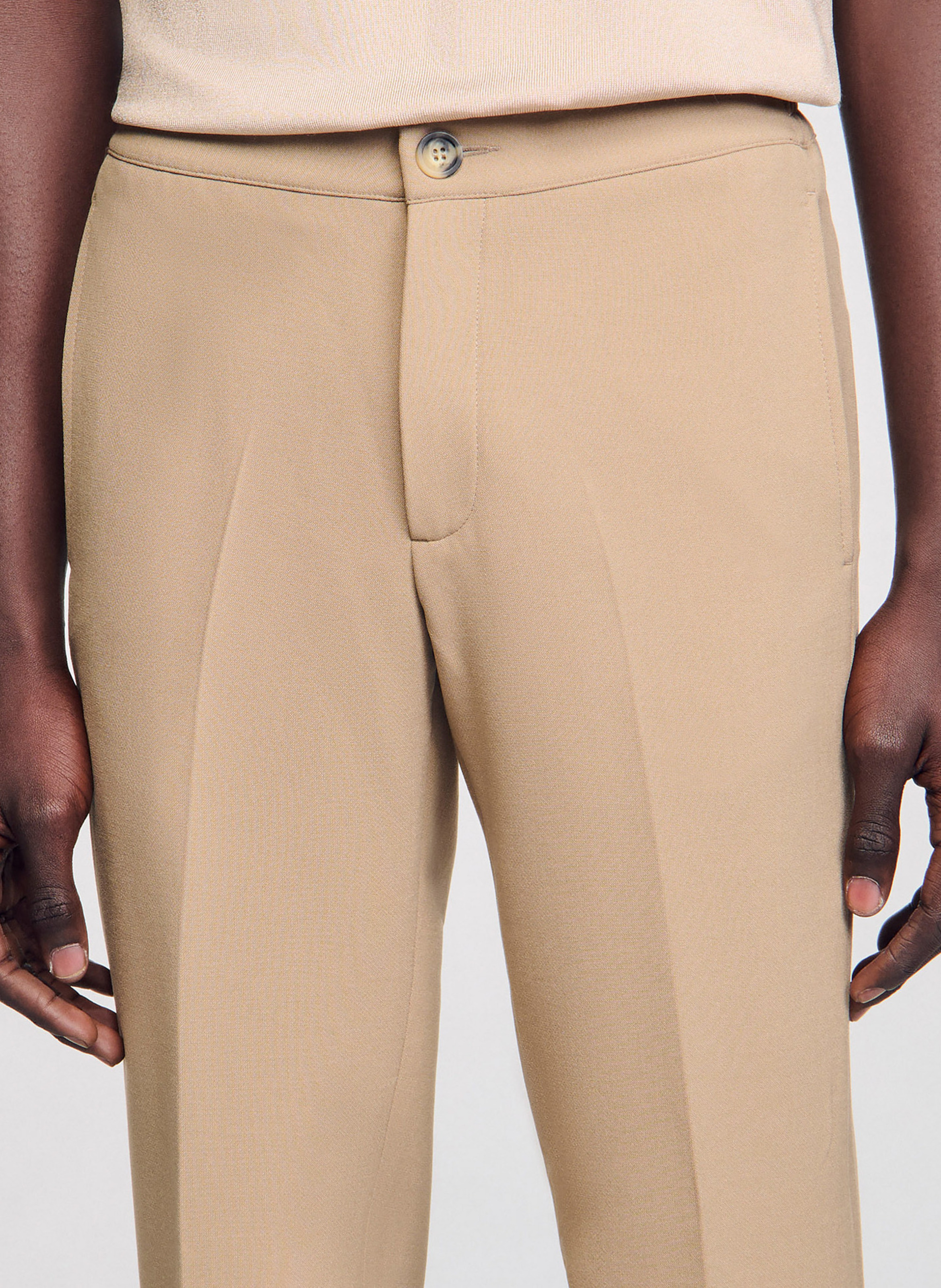 Pantalon droit SANDRO Beige