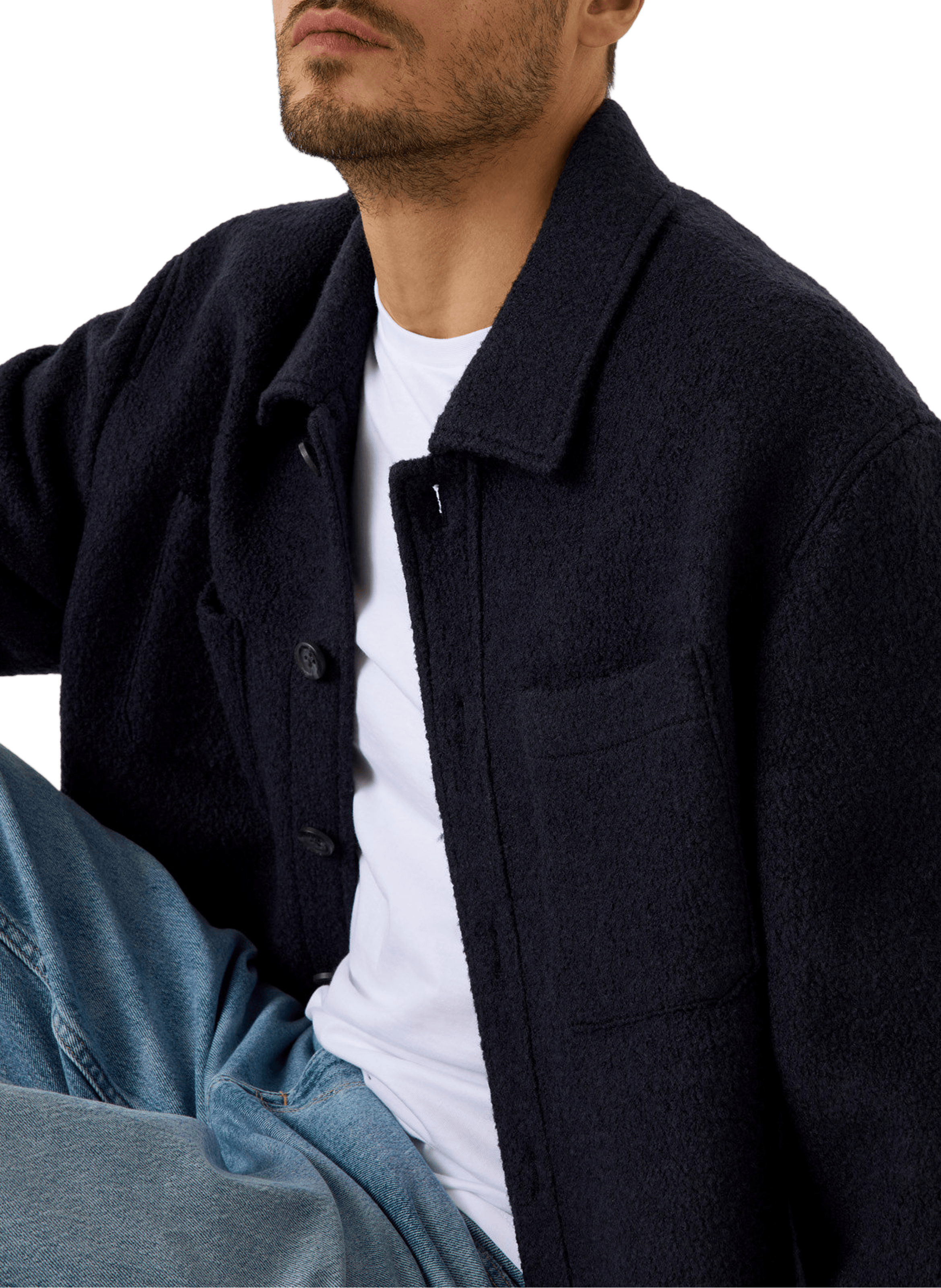 Wool-blend overshirt GUESS Blue