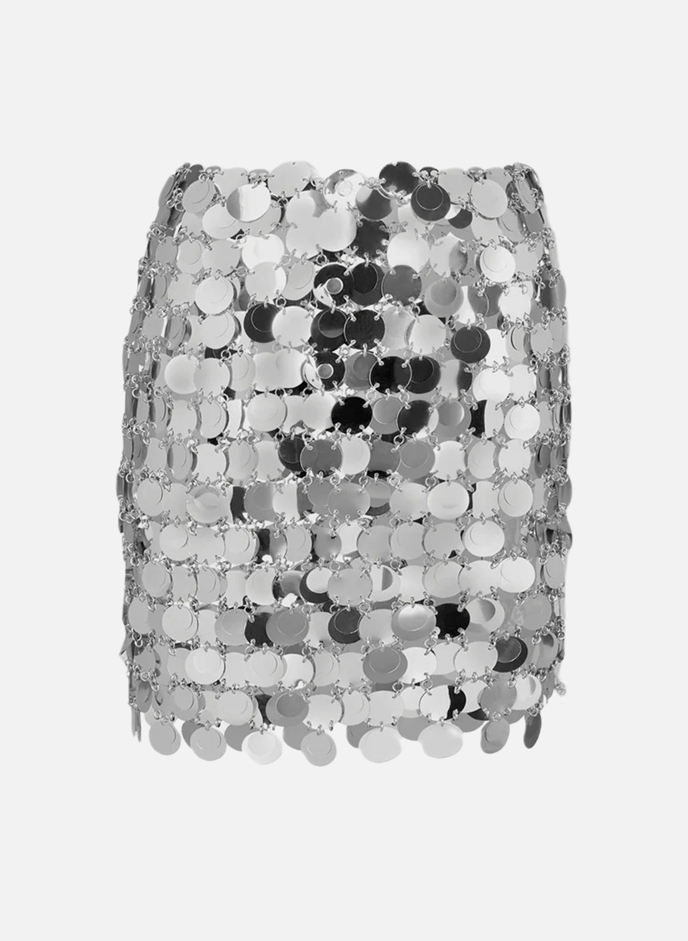 Mini-jupe à sequins sparkle RABANNE Argent