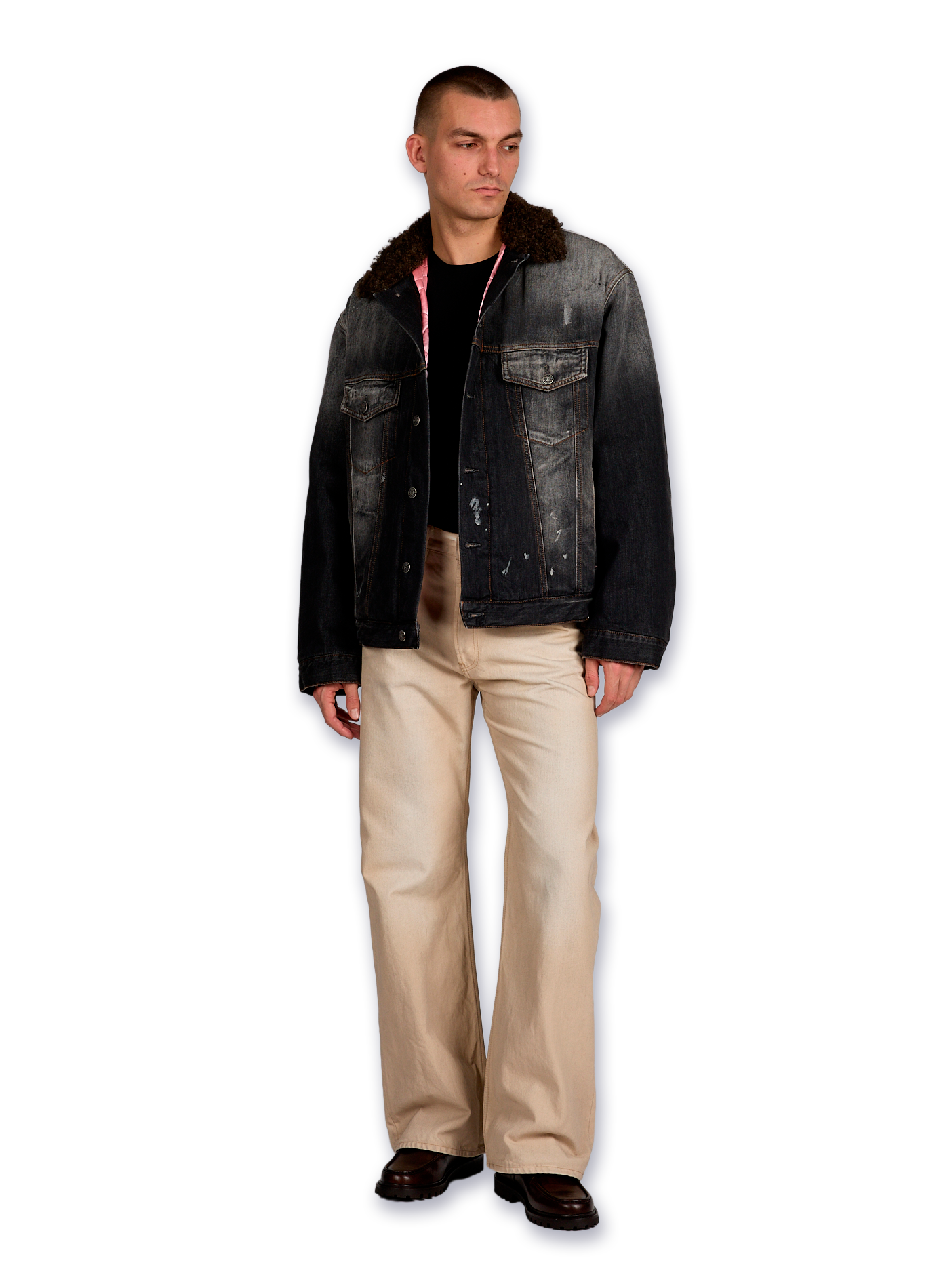 Wide cotton jeans ACNE STUDIOS Beige