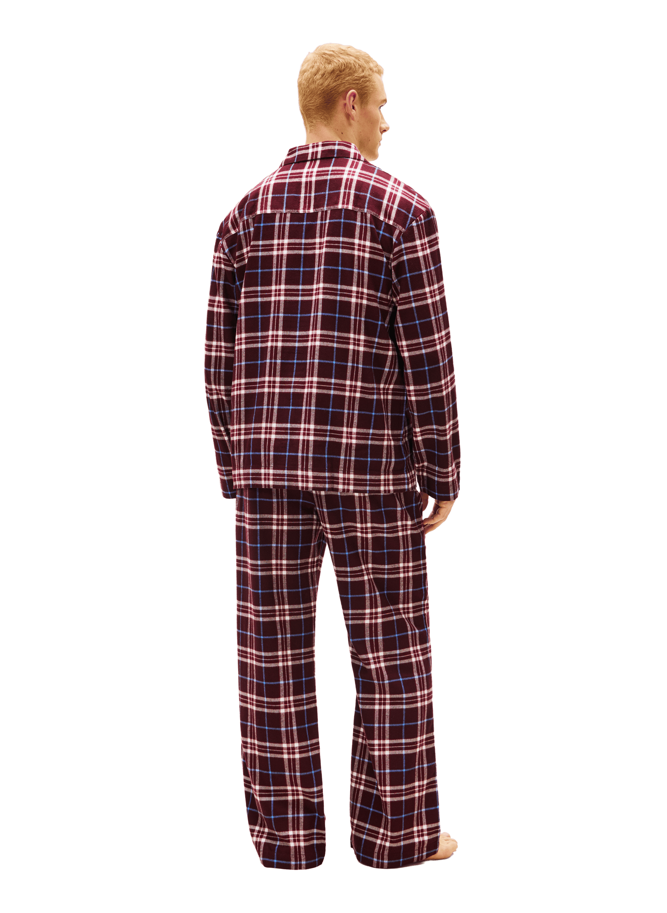 Checked cotton blend pyjama set Red