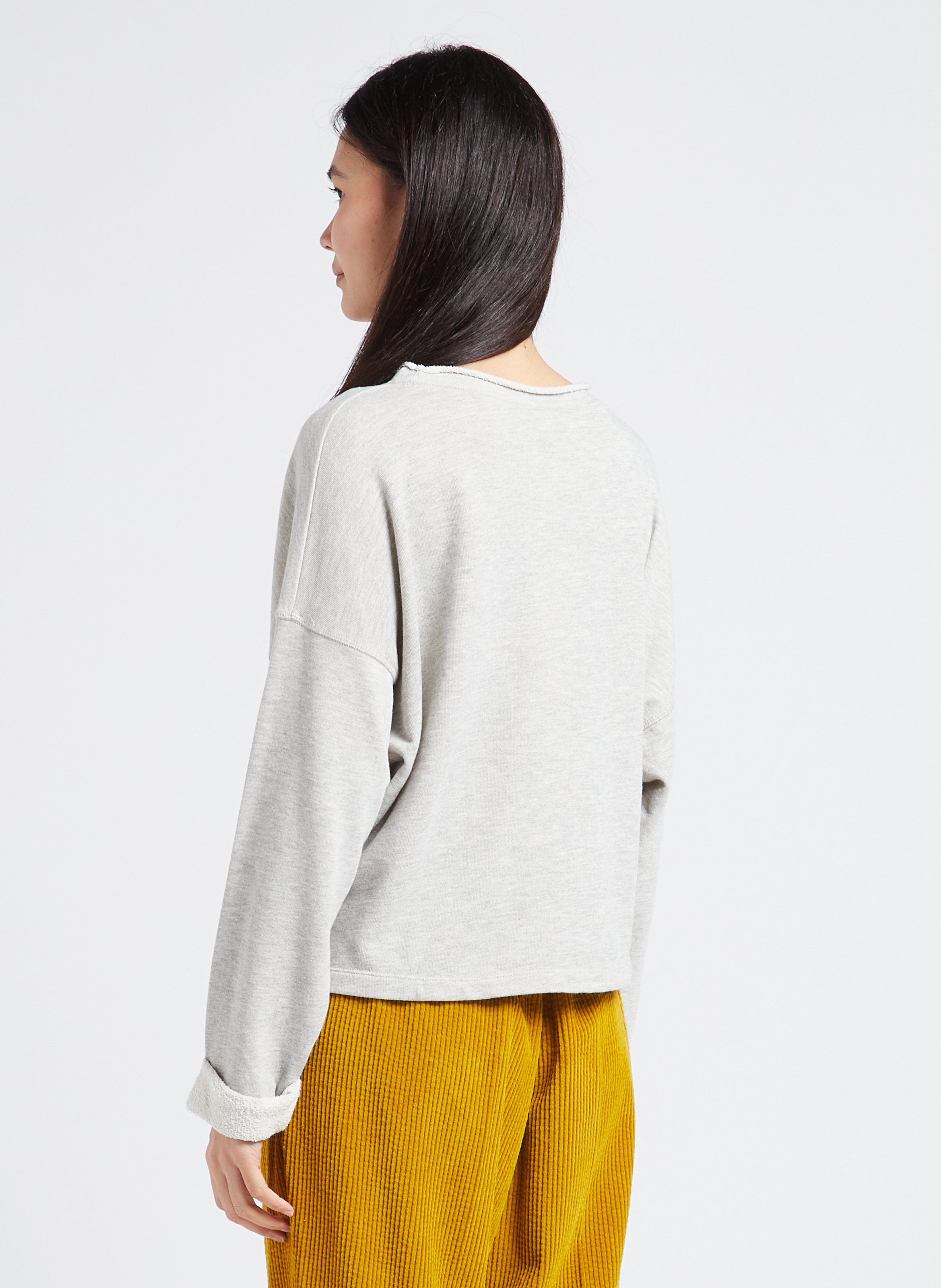 Sweat col rond en coton mélangé zofbay AMERICAN VINTAGE Gris