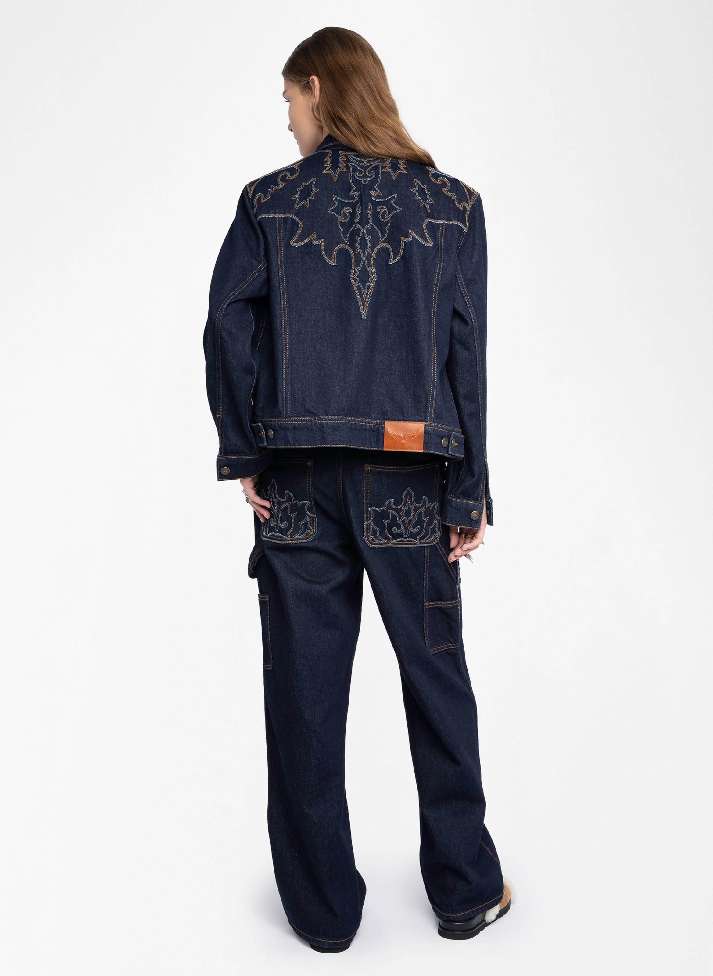 Veste col classique en denim de coton bases ZADIG&VOLTAIRE Bleu