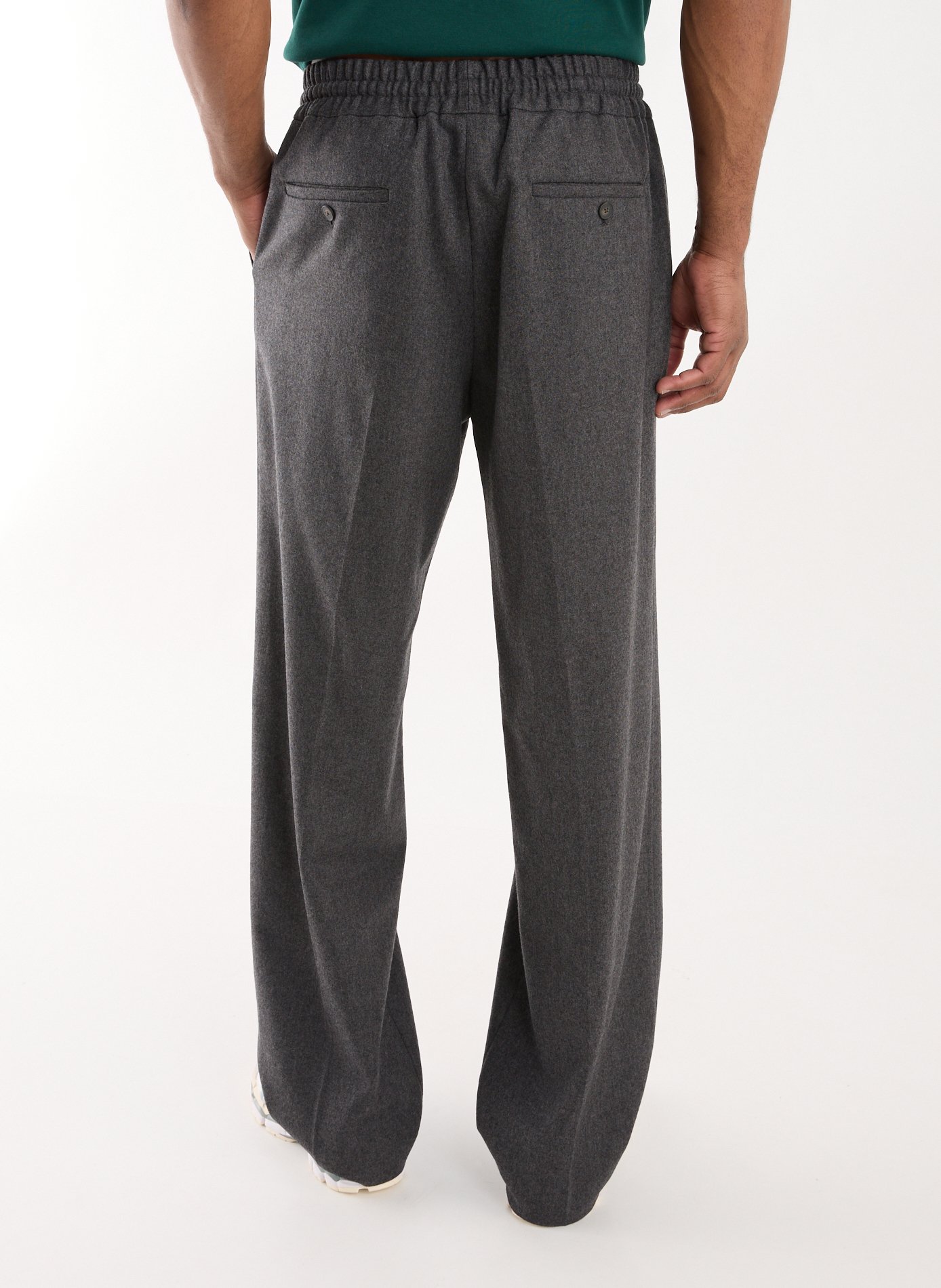 Pantalon droit en laine vierge mélangée DROLE DE MONSIEUR Gris