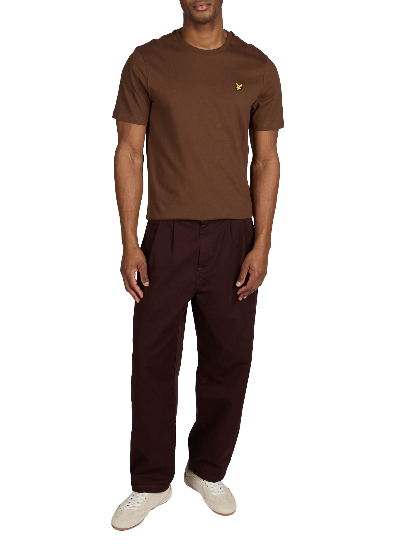 T-shirt à col rond en coton LYLE & SCOTT Marron