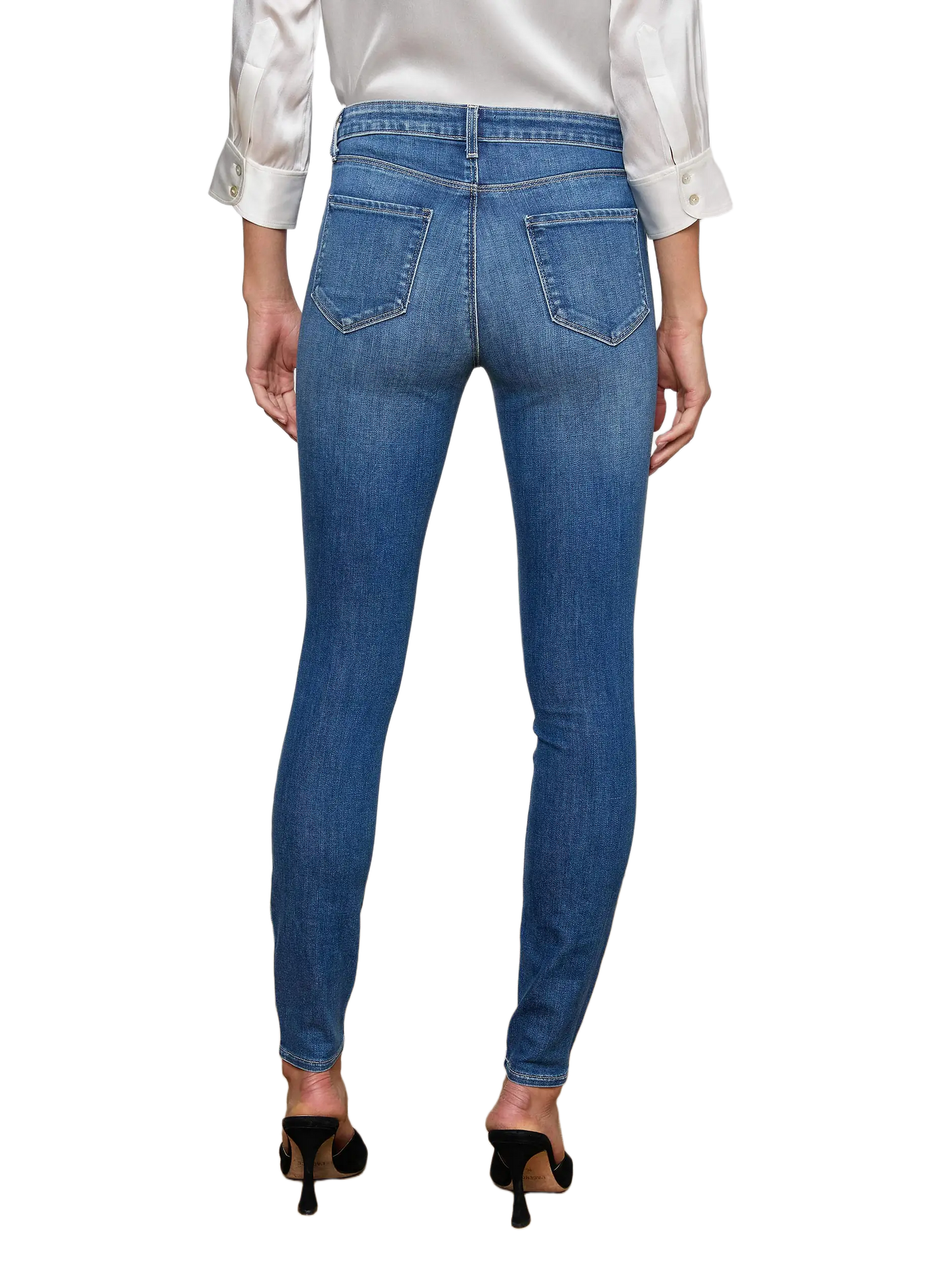 Jean skinny en coton mélangé L'AGENCE Bleu