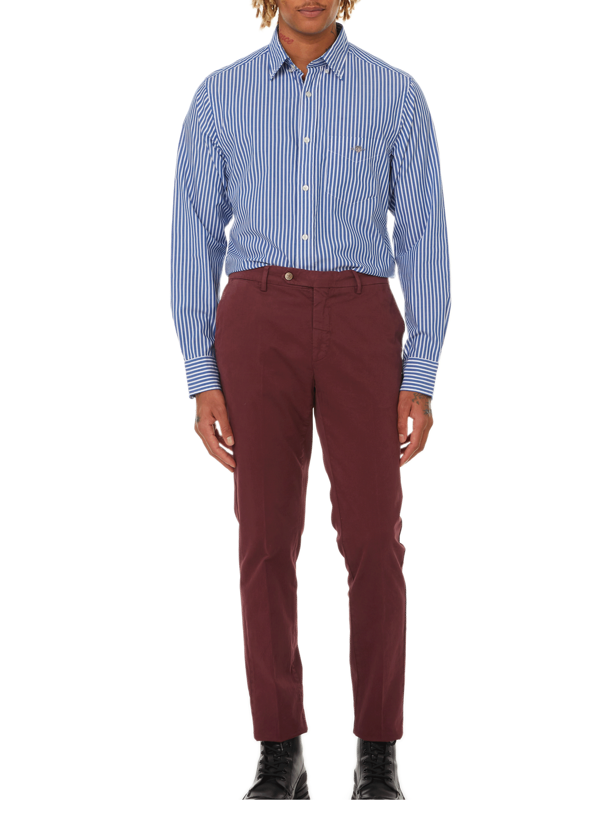 Chemise rayée en coton GANT Bleu