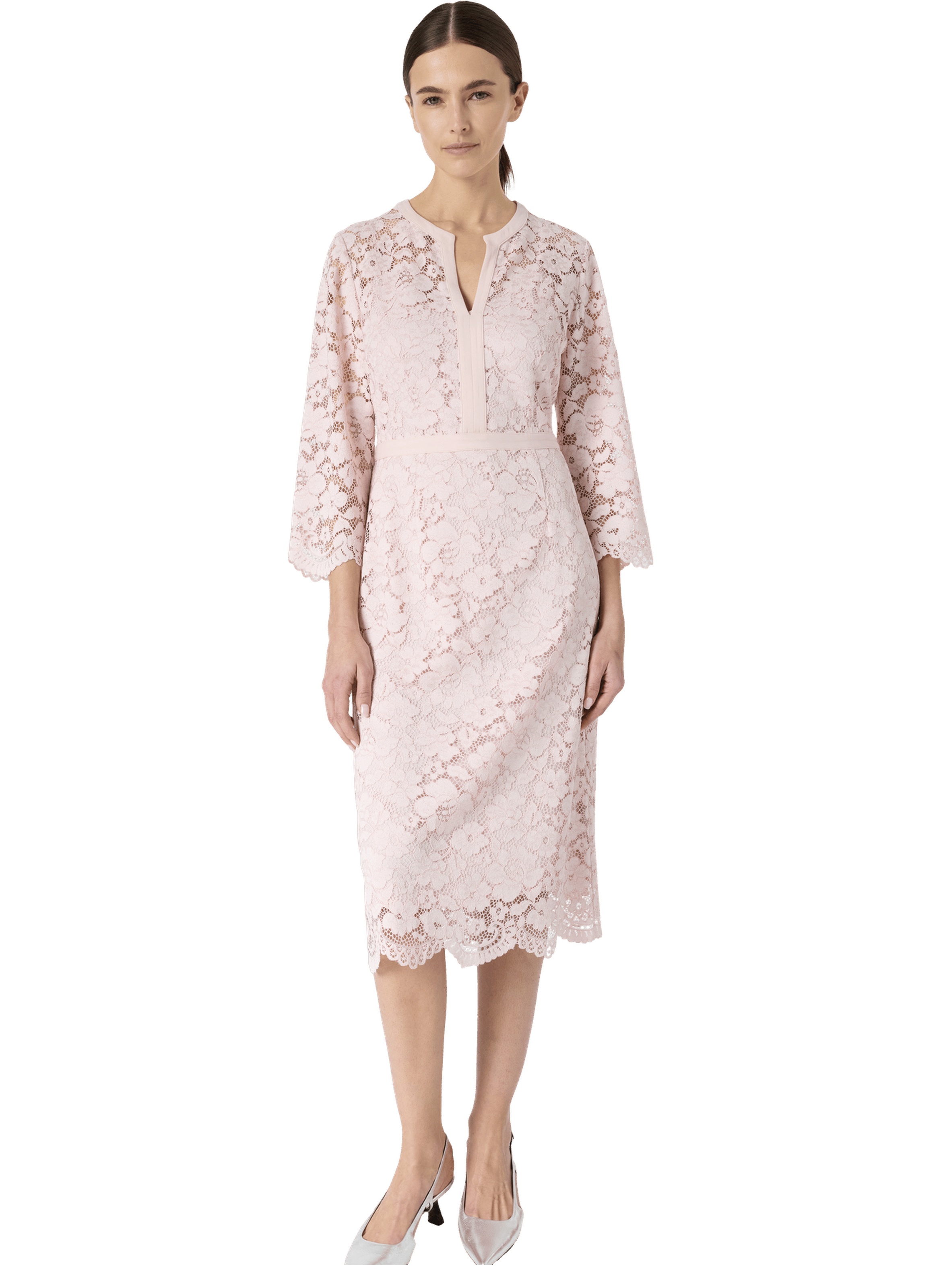 Robe mi-longue en dentelle - RADIA GERARD DAREL Beige