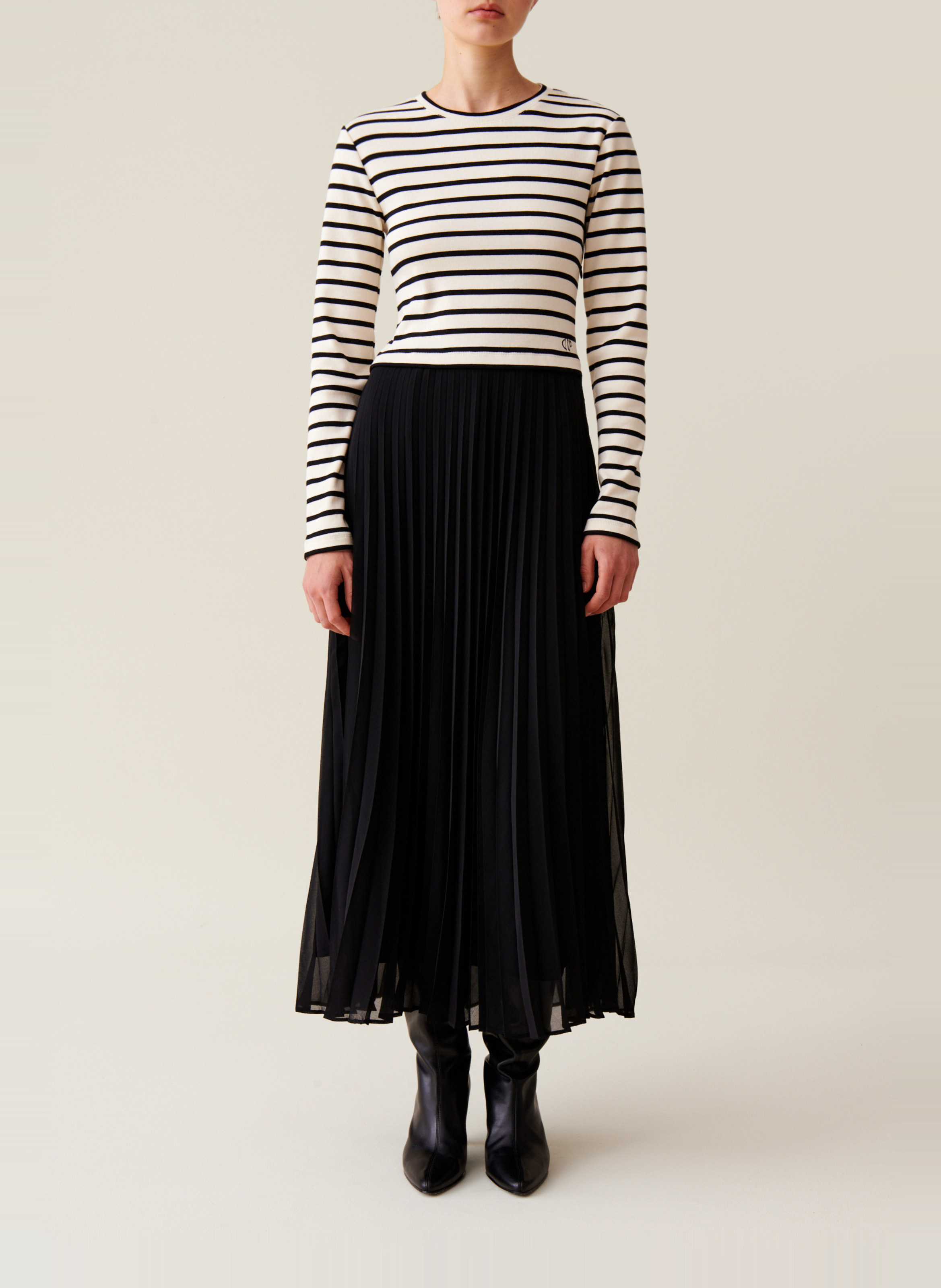 Robe trompe l'œil marinière en coton CLAUDIE PIERLOT Multicolore