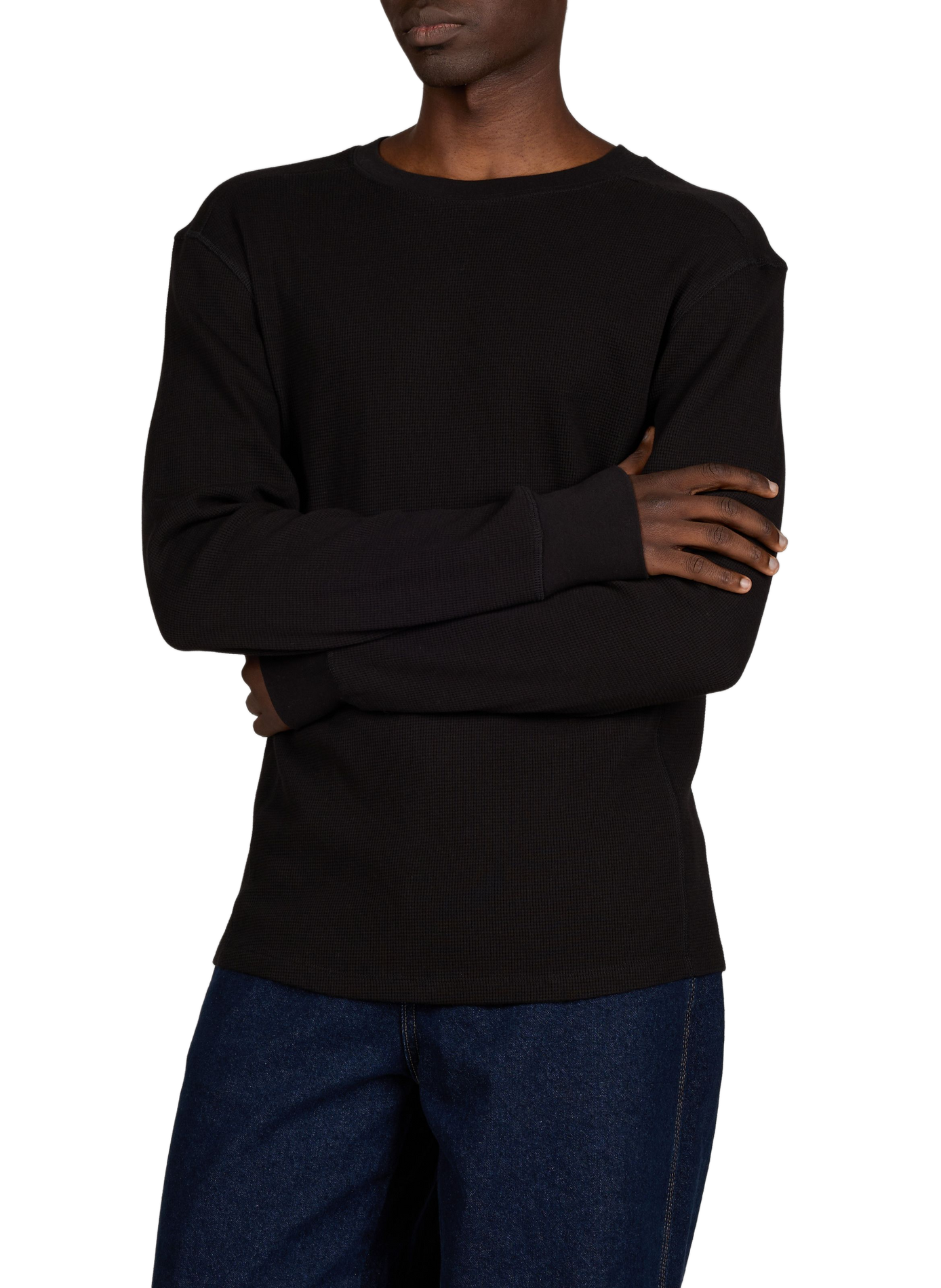 Thermal cotton piqué sweater ENTIRE STUDIOS Black