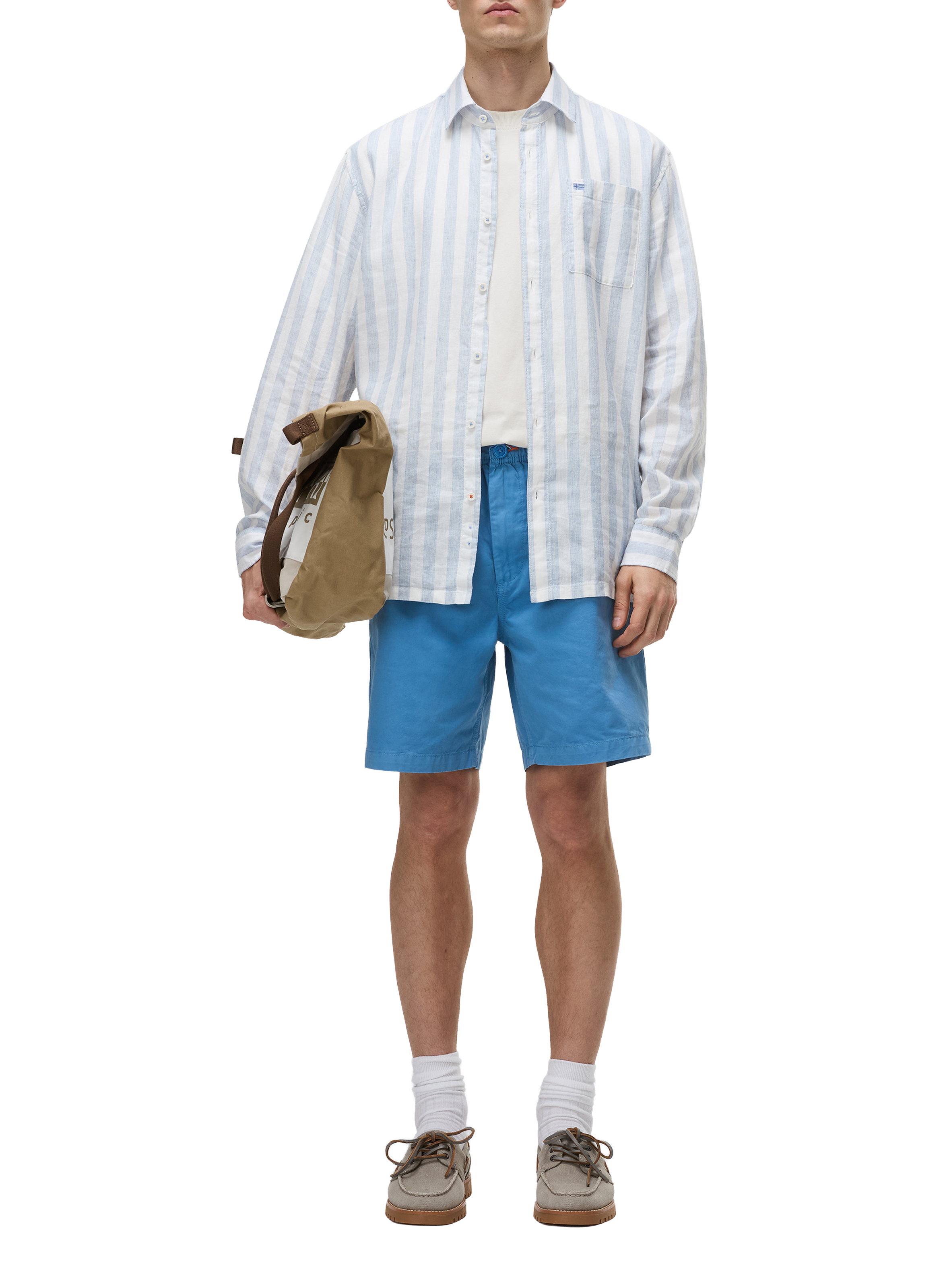 Chemise droite Brolio en coton et lin NAPAPIJRI Multicolore