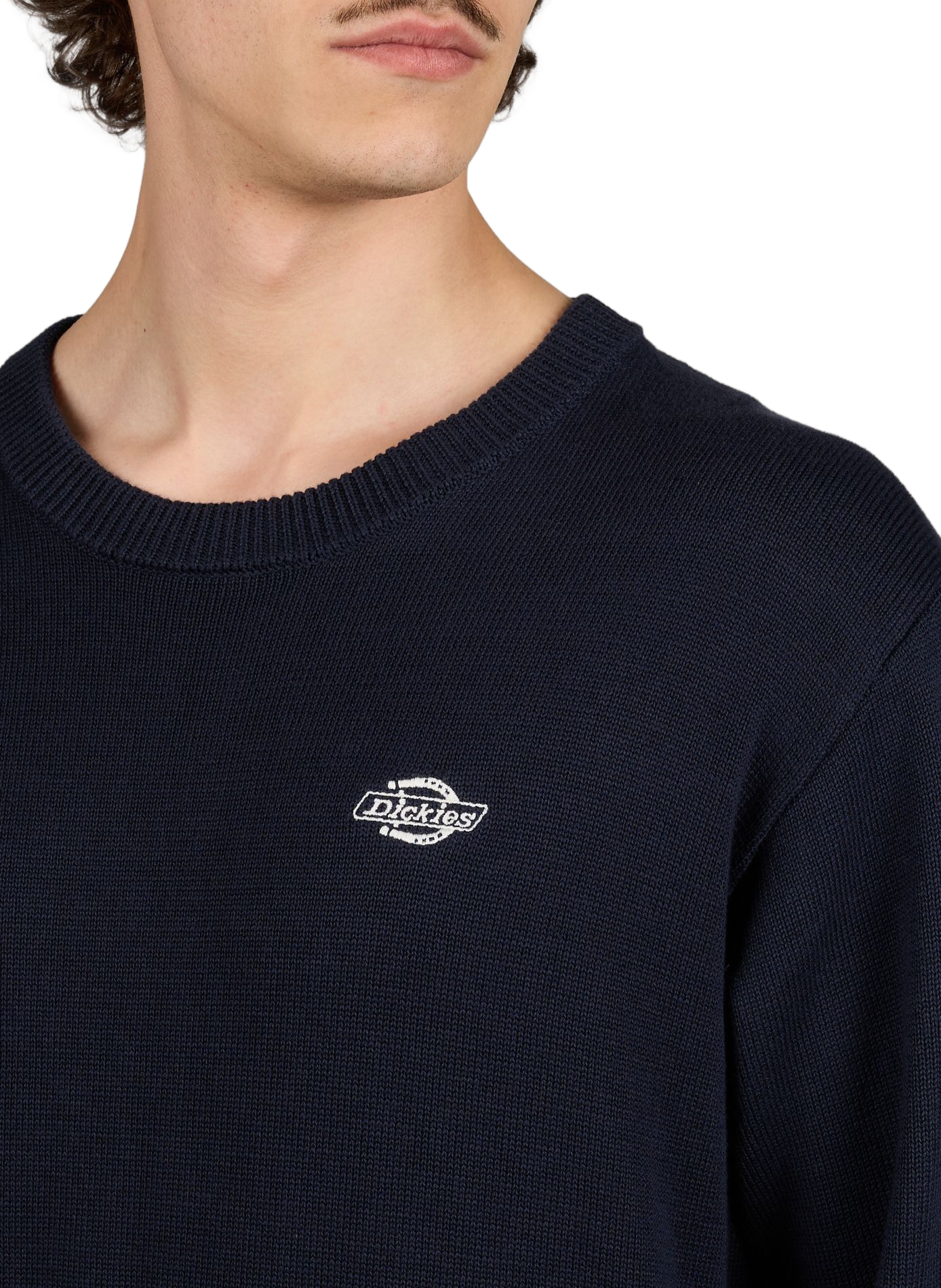 Pull col rond en coton DICKIES Bleu