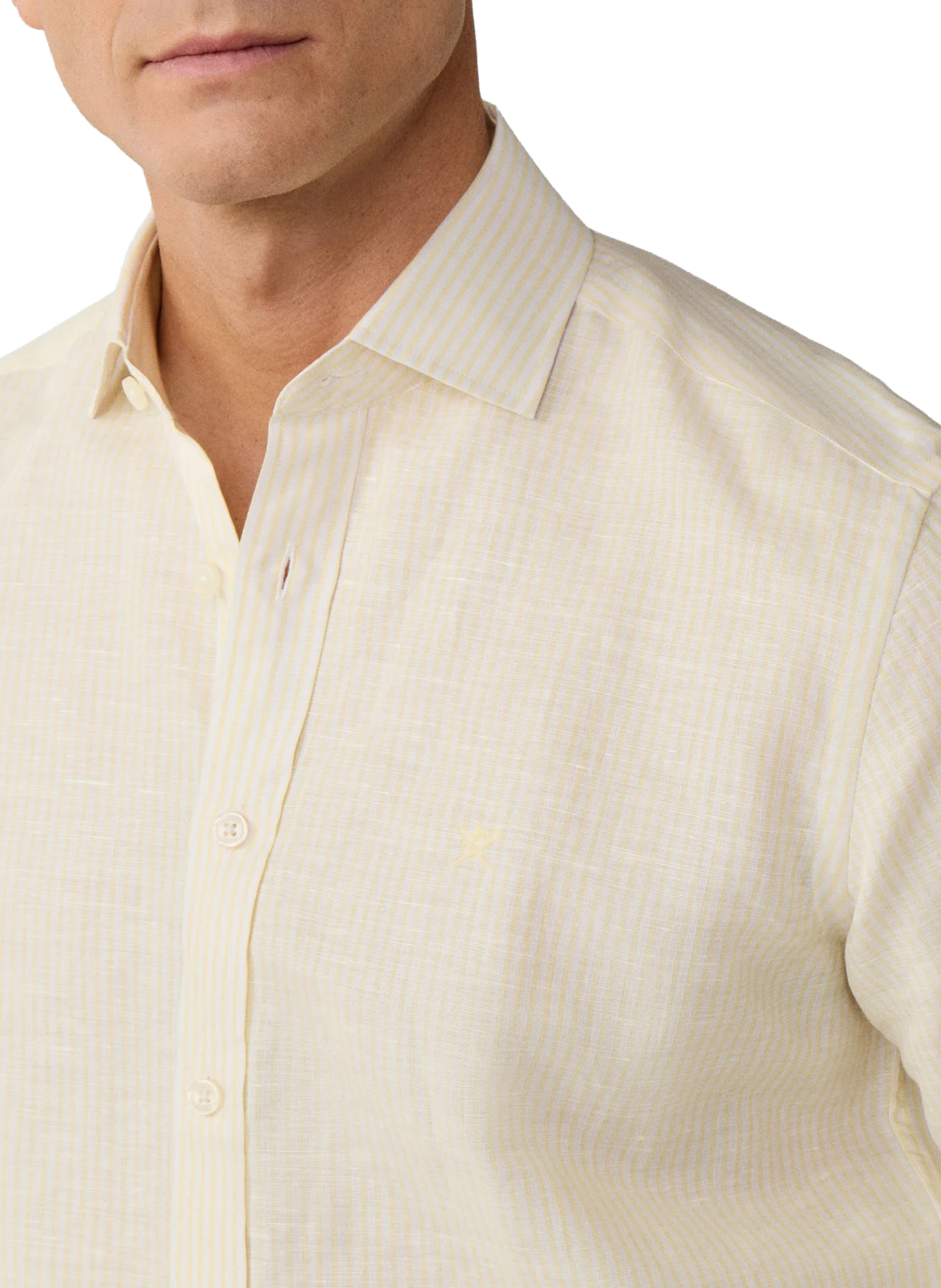 Striped linen shirt HACKETT Yellow