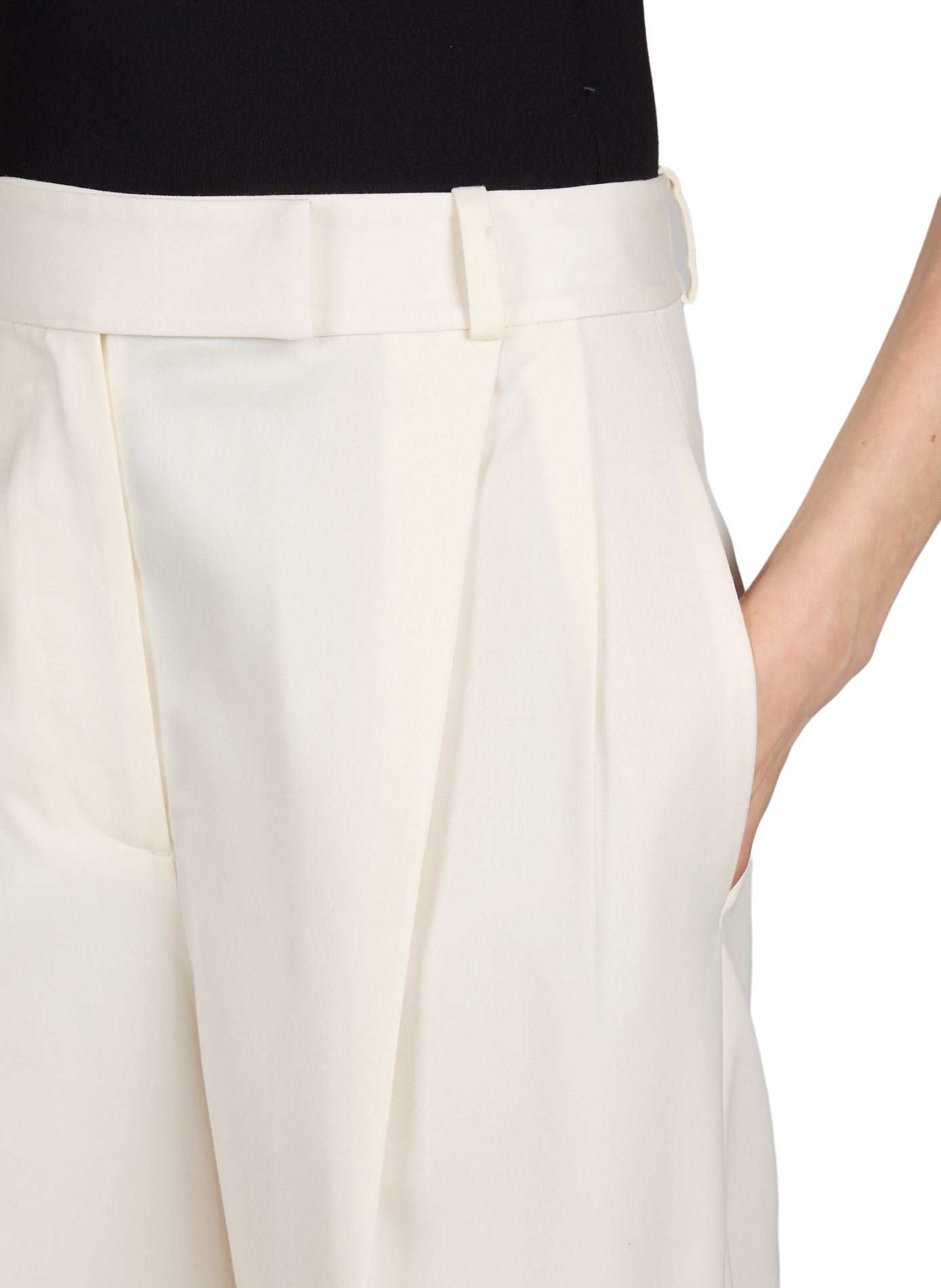 Pantalon large en laine mélangée ROHE FRAMES Blanc