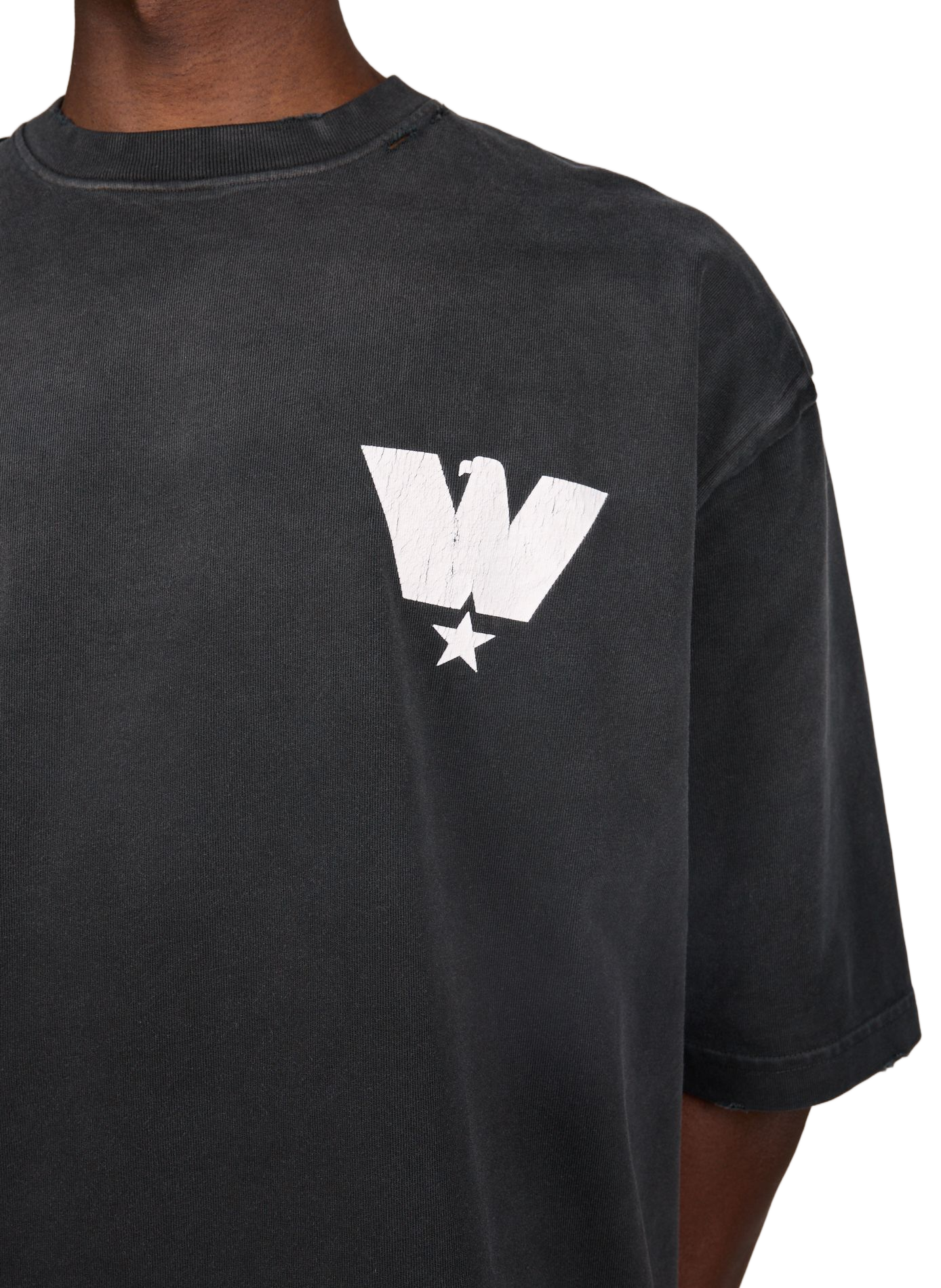 T-shirt ample à imprimé en coton WILLY CHAVARRIA Noir