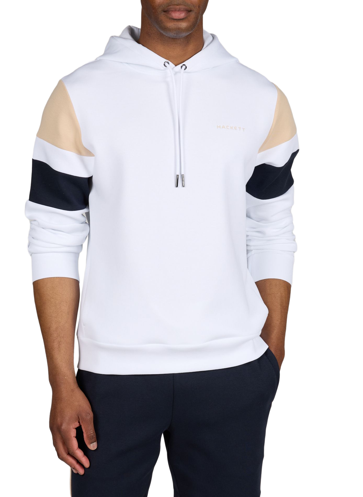 Sweat à capuche en coton mélangé HACKETT Blanc