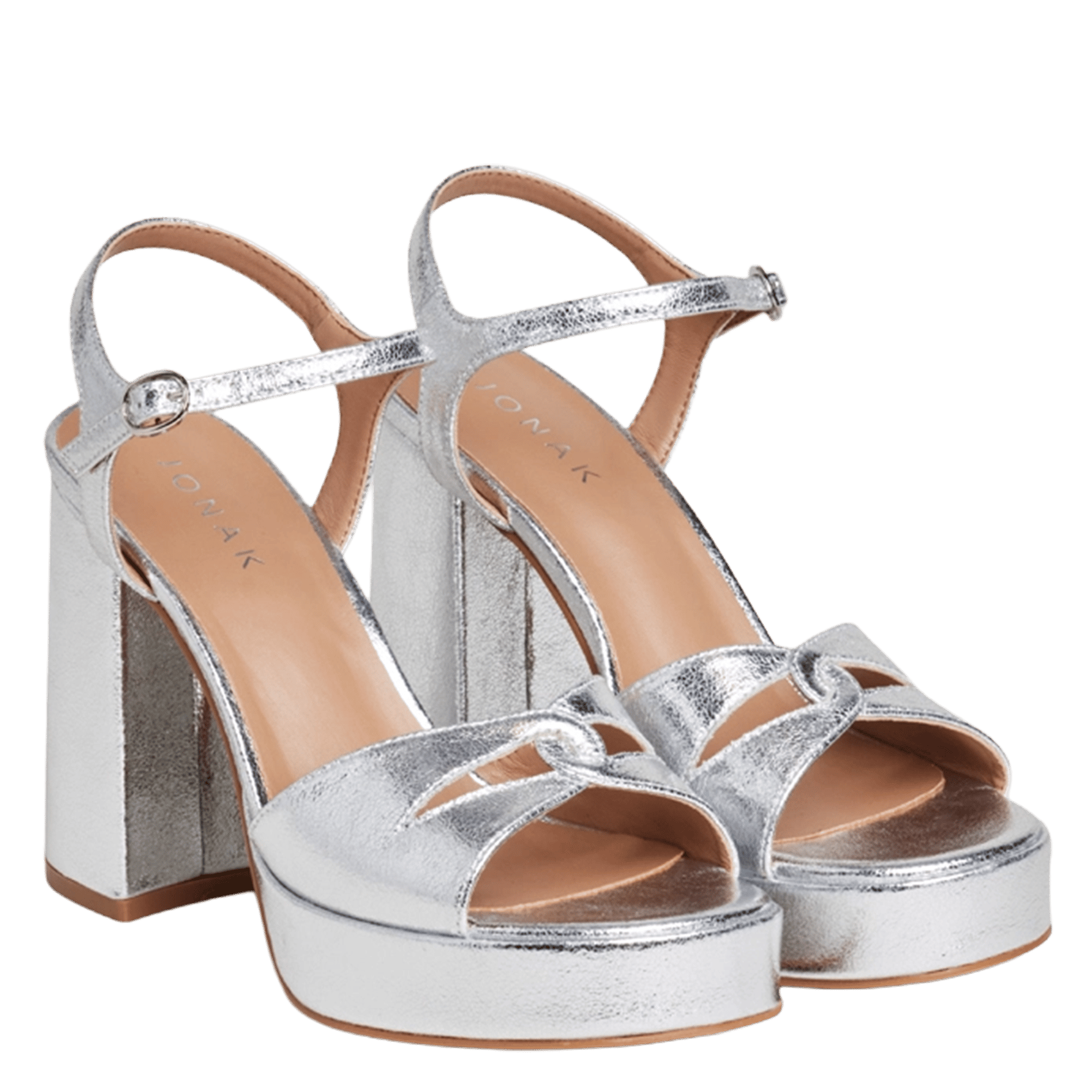 Sandales hautes métallisées justine JONAK Argent