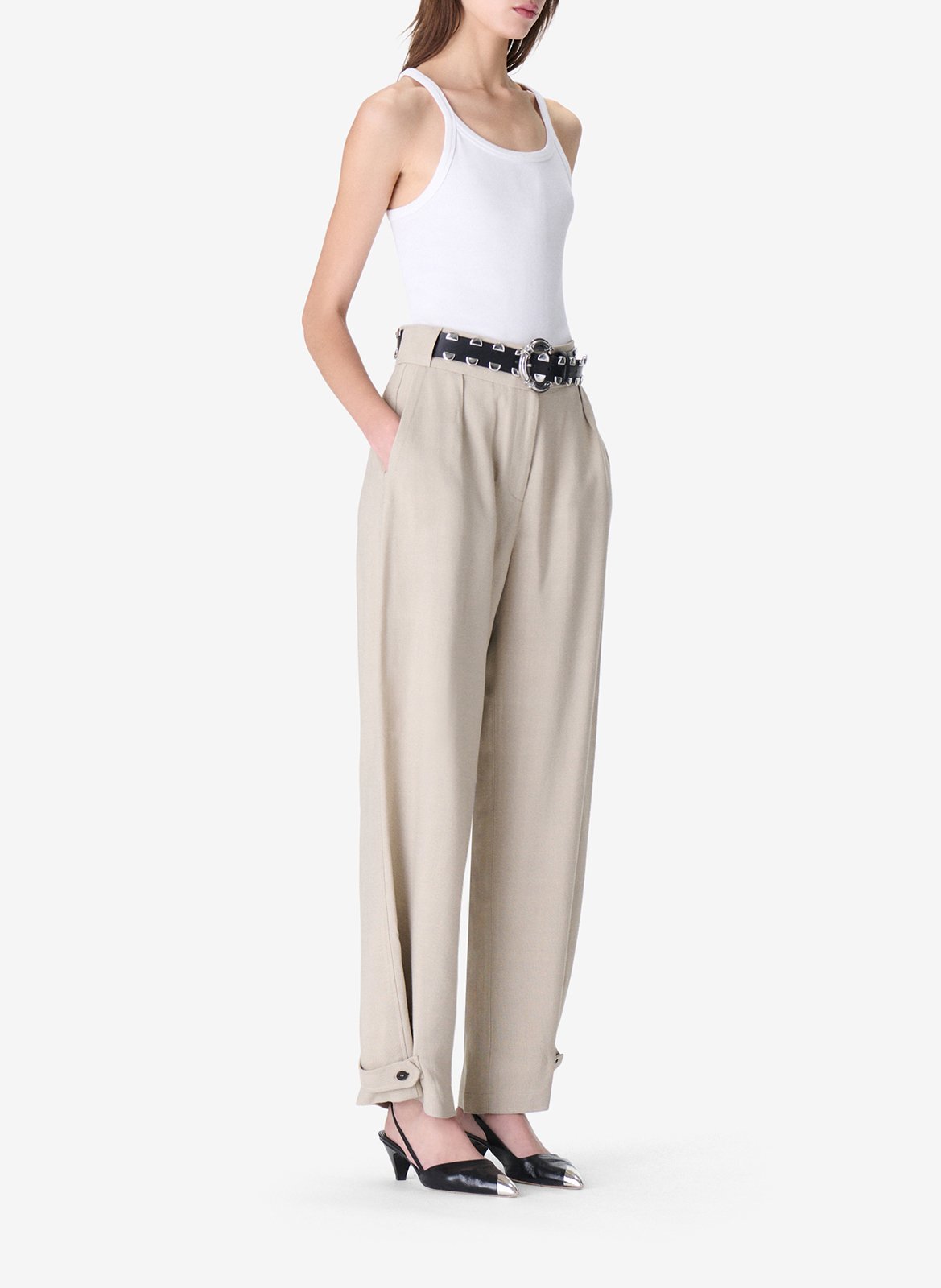 Axelle high-waisted wide-leg pants IRO Beige