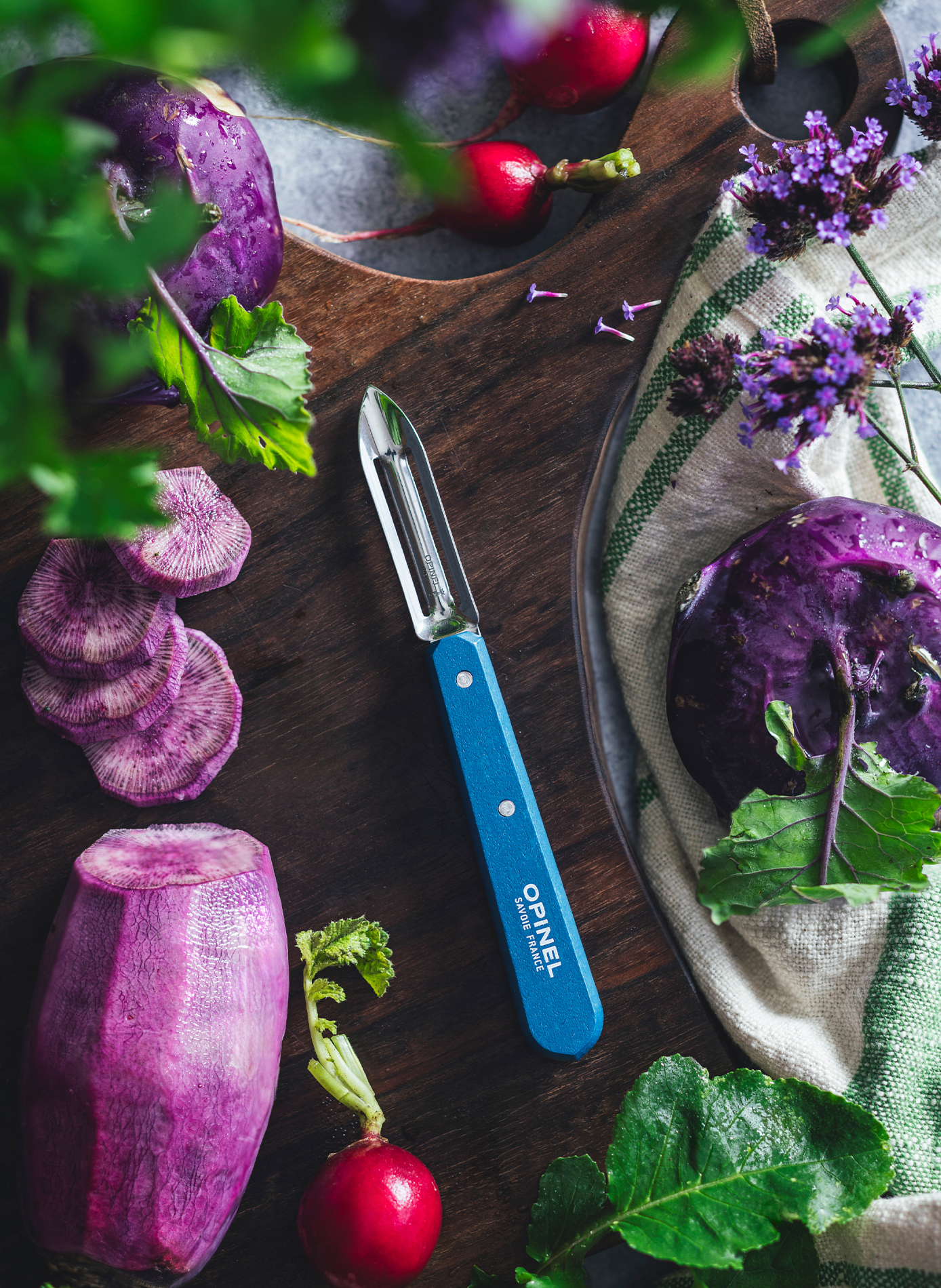 Couteau éplucheur en acier inoxydable OPINEL Bleu