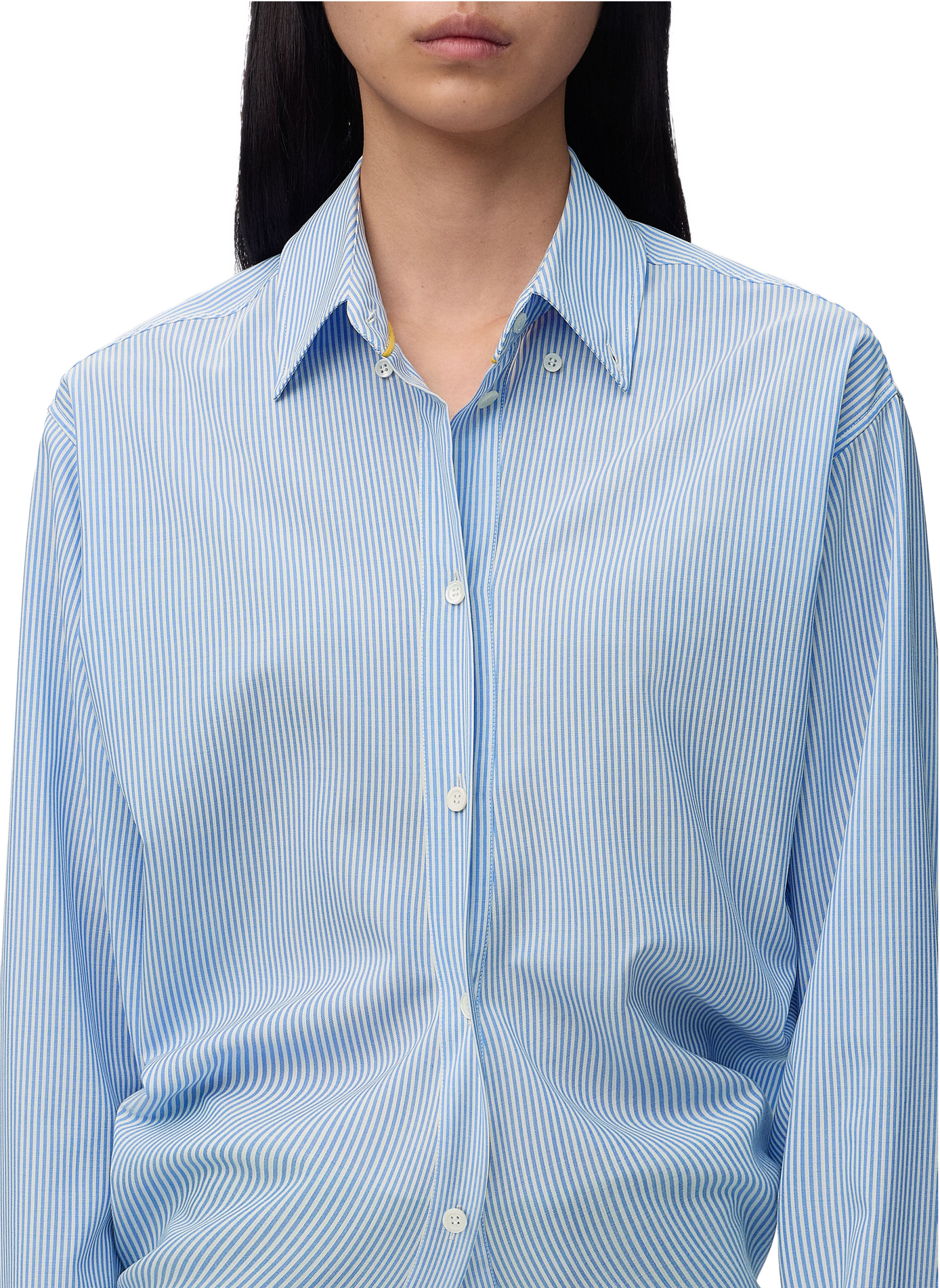 Gedrapeerde wollen gestreepte blouse LOEWE Blauw