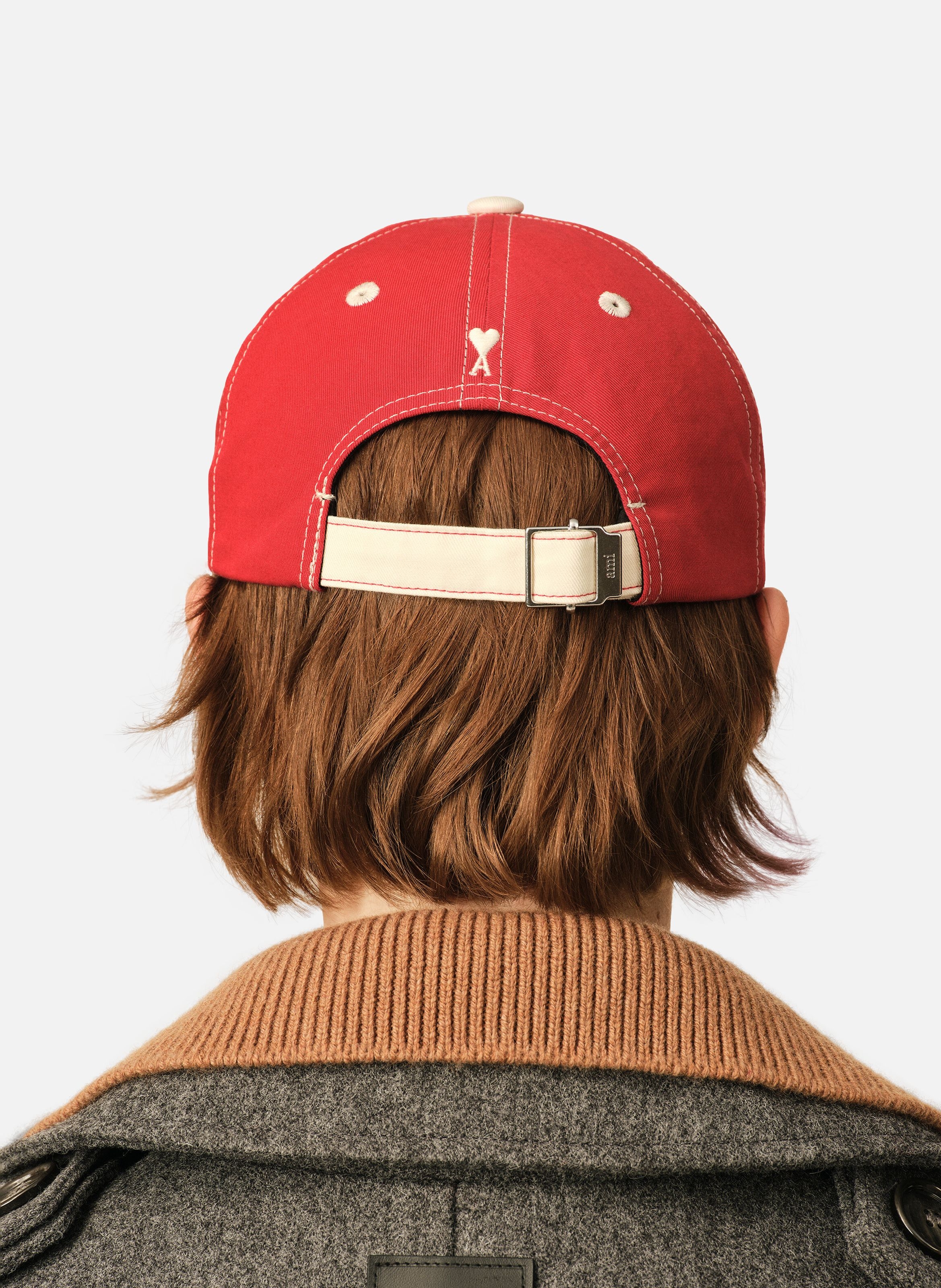 Casquette unisexe en coton broderie ami paris AMI PARIS Rouge