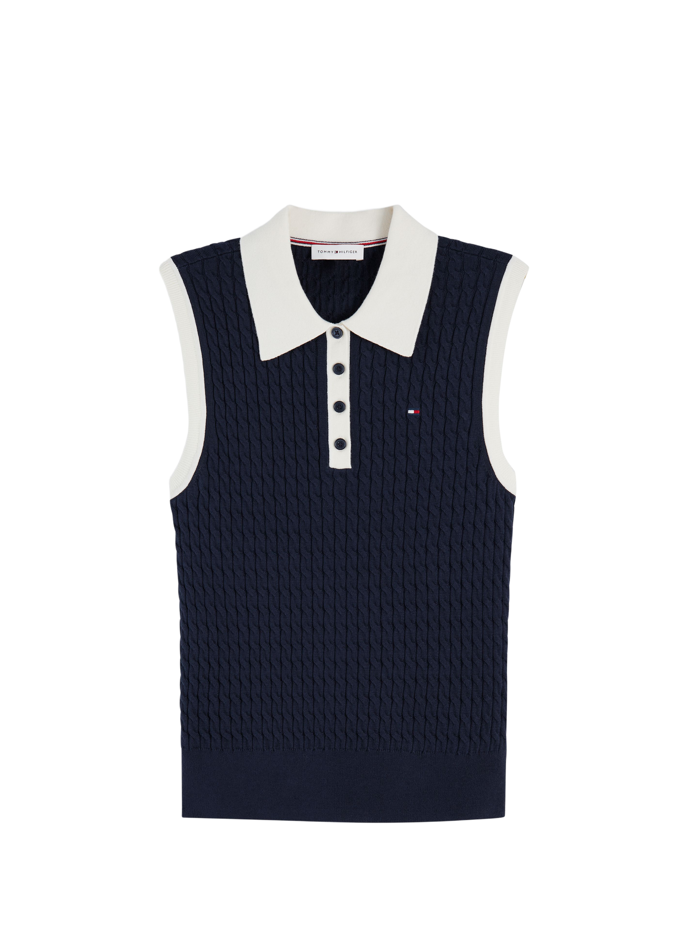 Sleeveless cotton knit polo TOMMY HILFIGER Blue