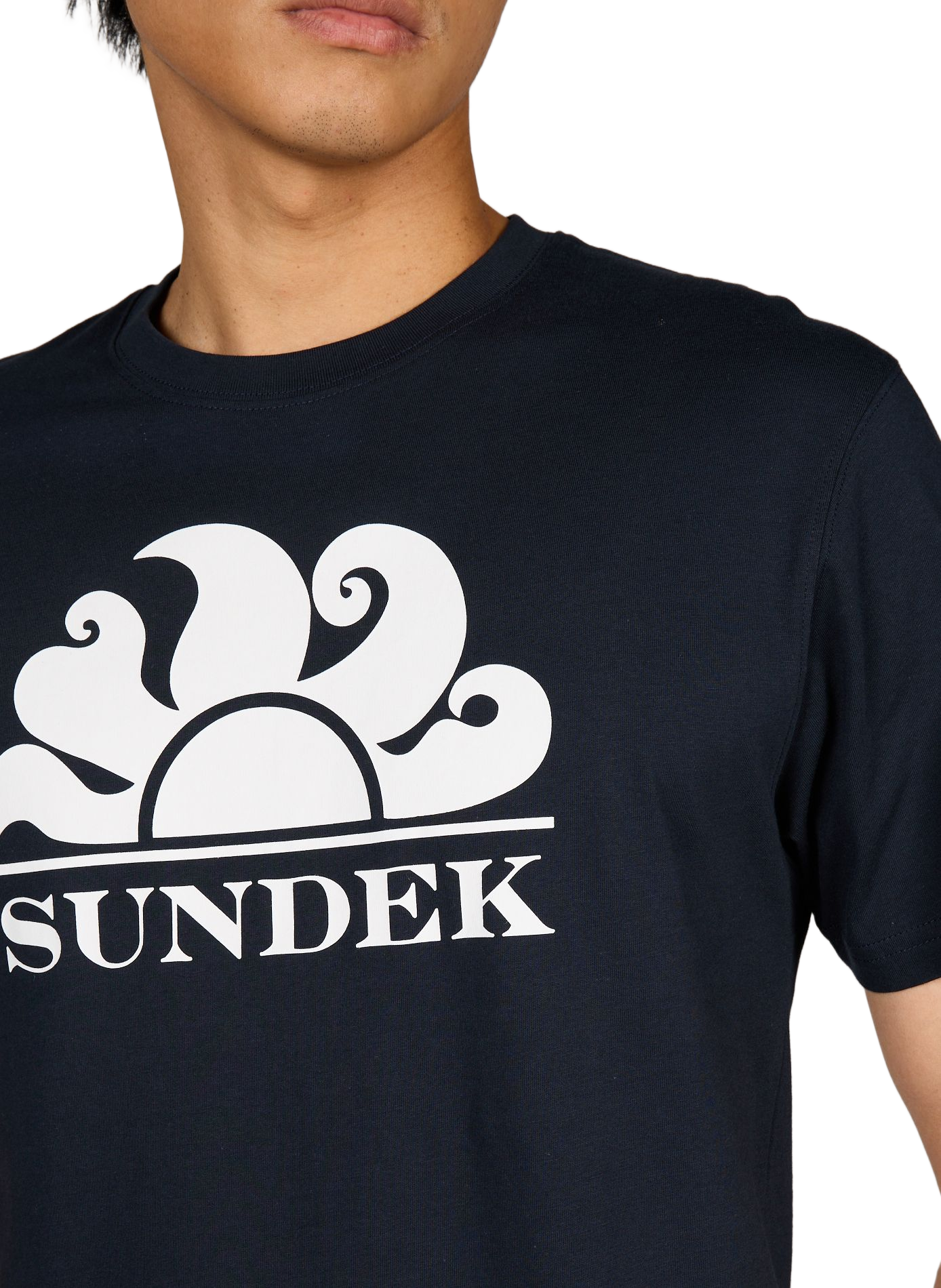 Round neck cotton t-shirt SUNDEK Blue